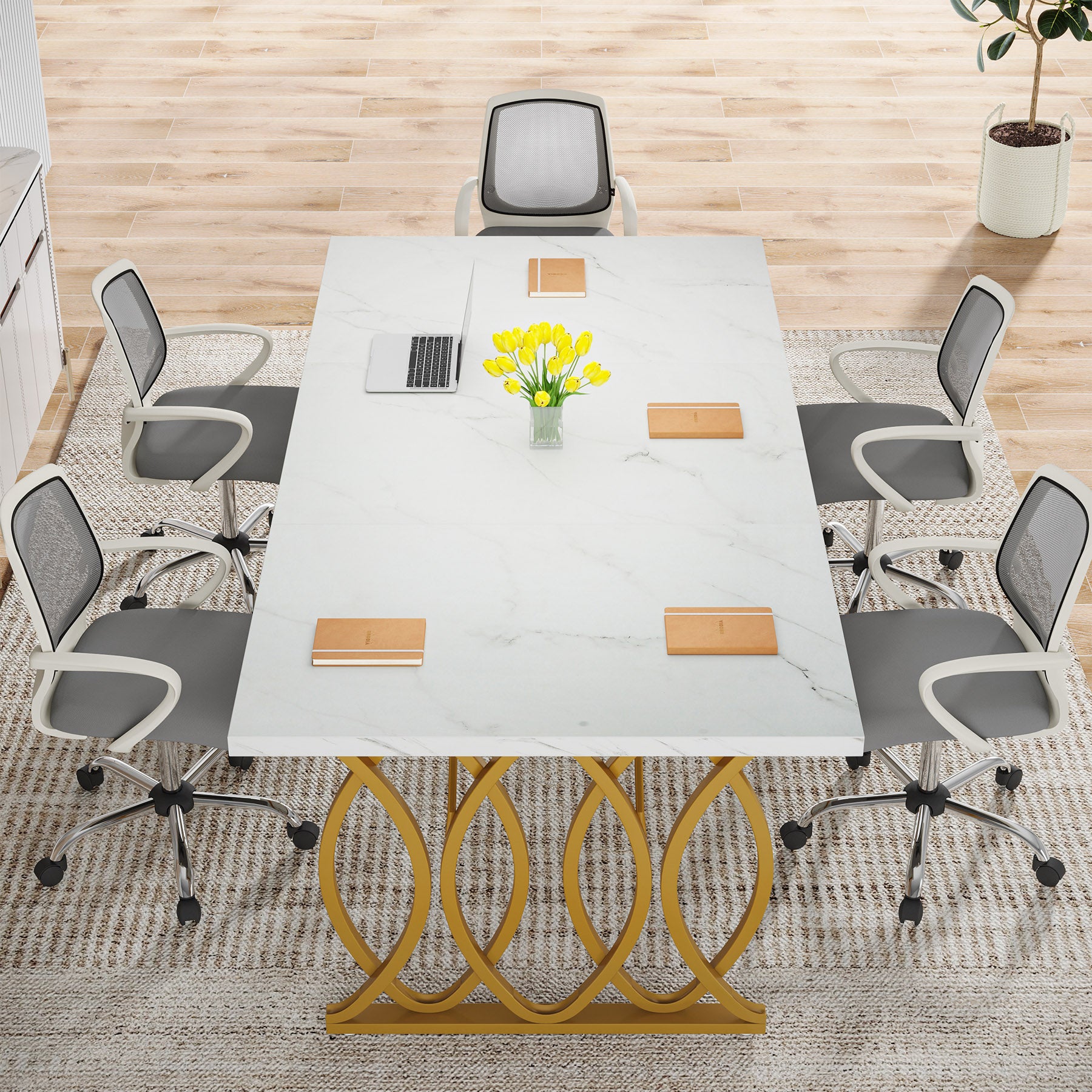 63" Executive Desk, Modern Computer Desk Conference Room Table Tribesigns