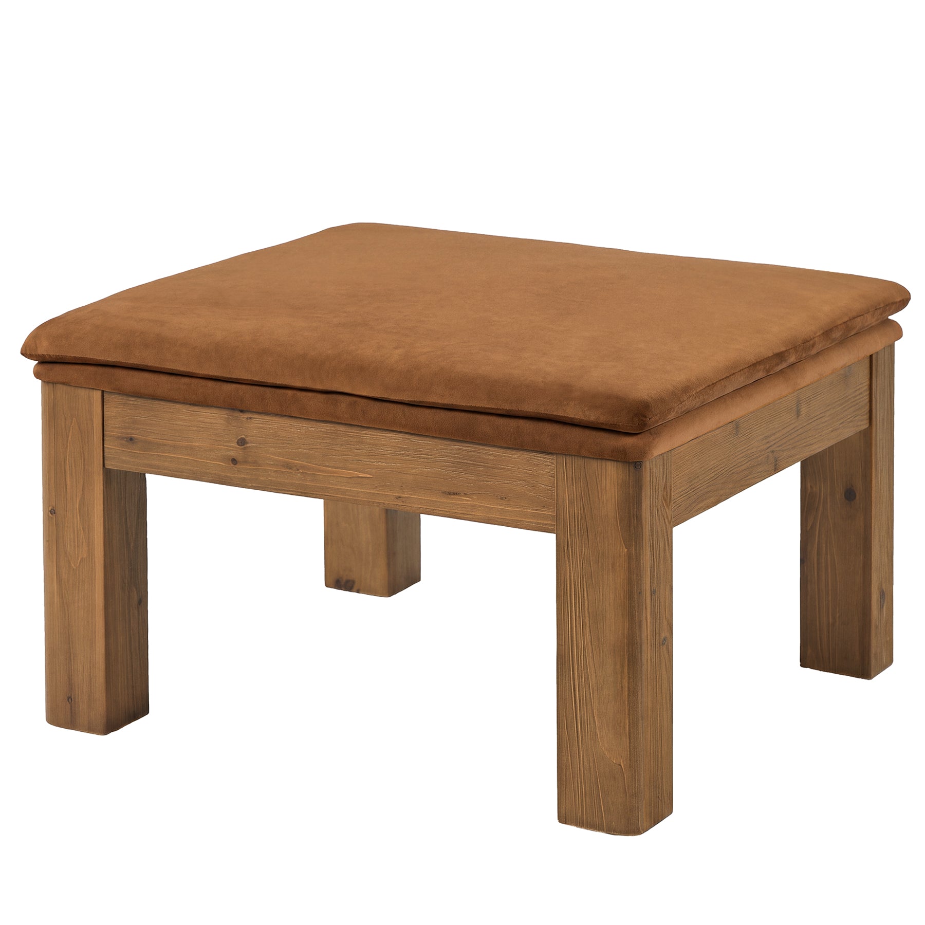 32.28" Square Coffee Table with Solid Wood Frame & Removable Velvet Cushion