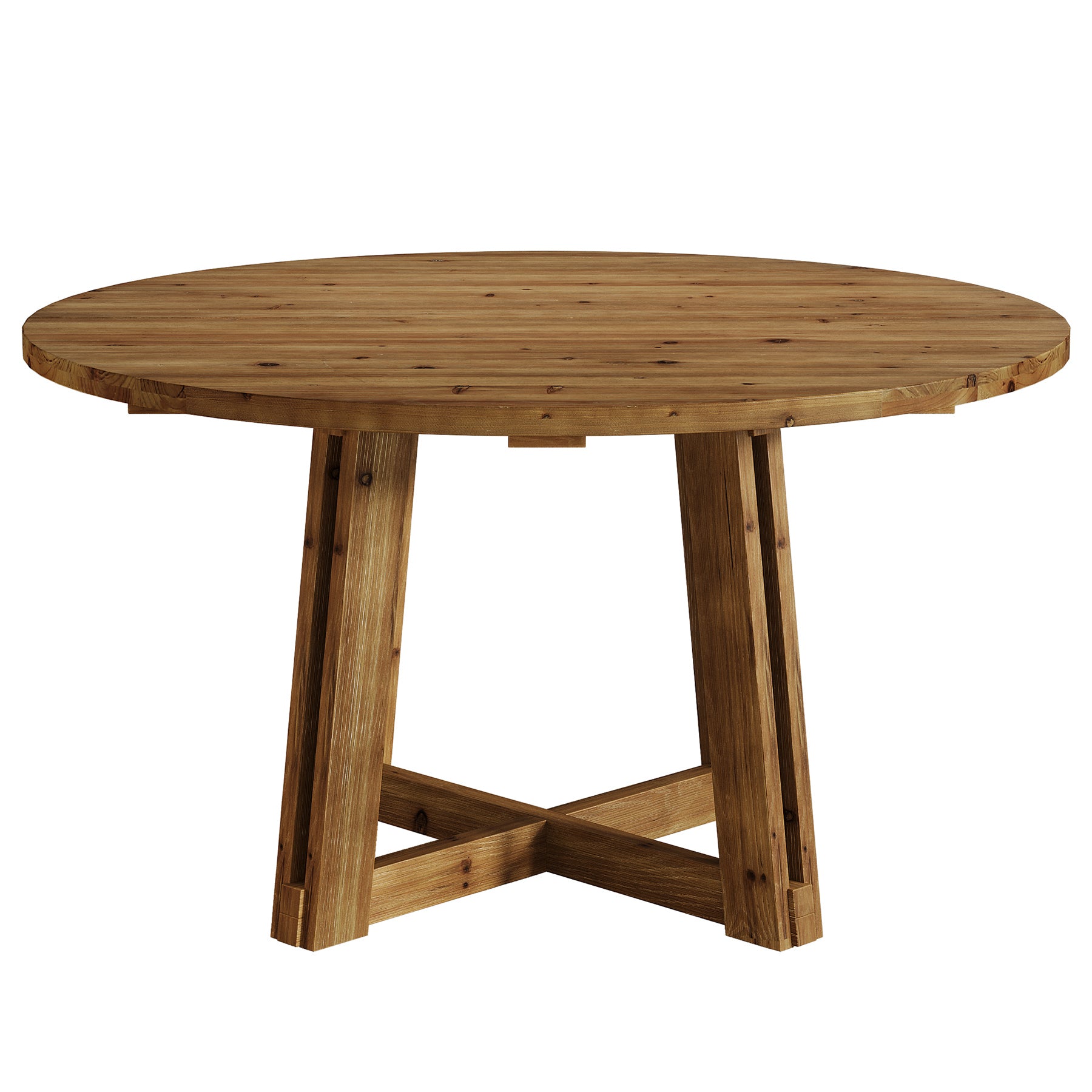 47" Round Dining Table, Solid Wood Kitchen Table with Sturdy Legs for 4-6