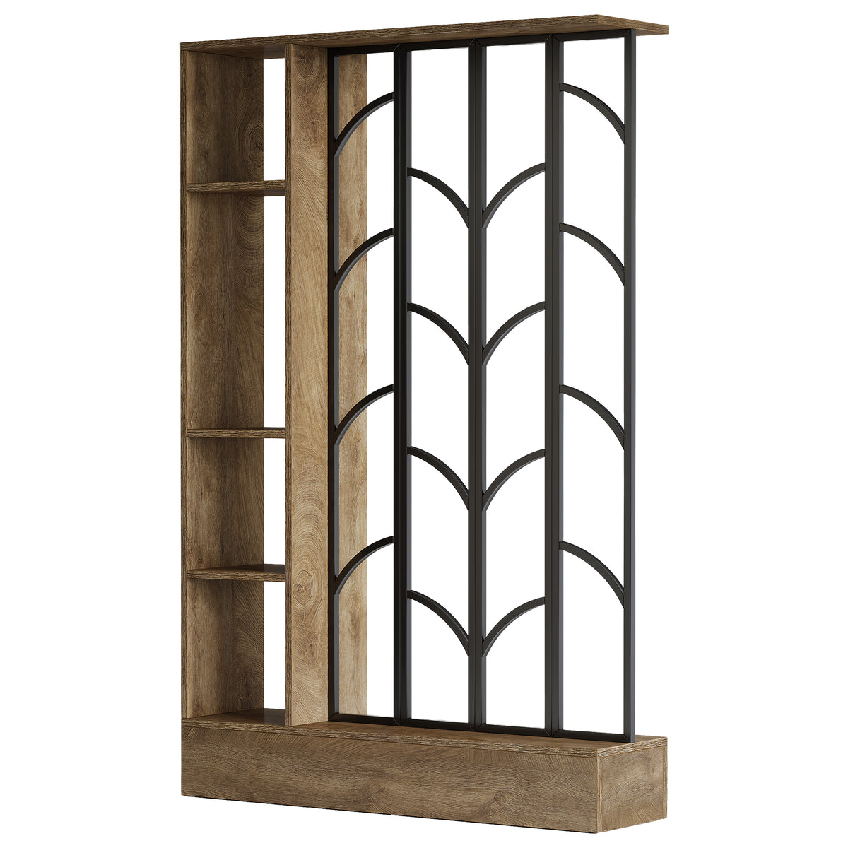 71" Tall Freestanding Room Divider with Shelves, Storage Partition Screen