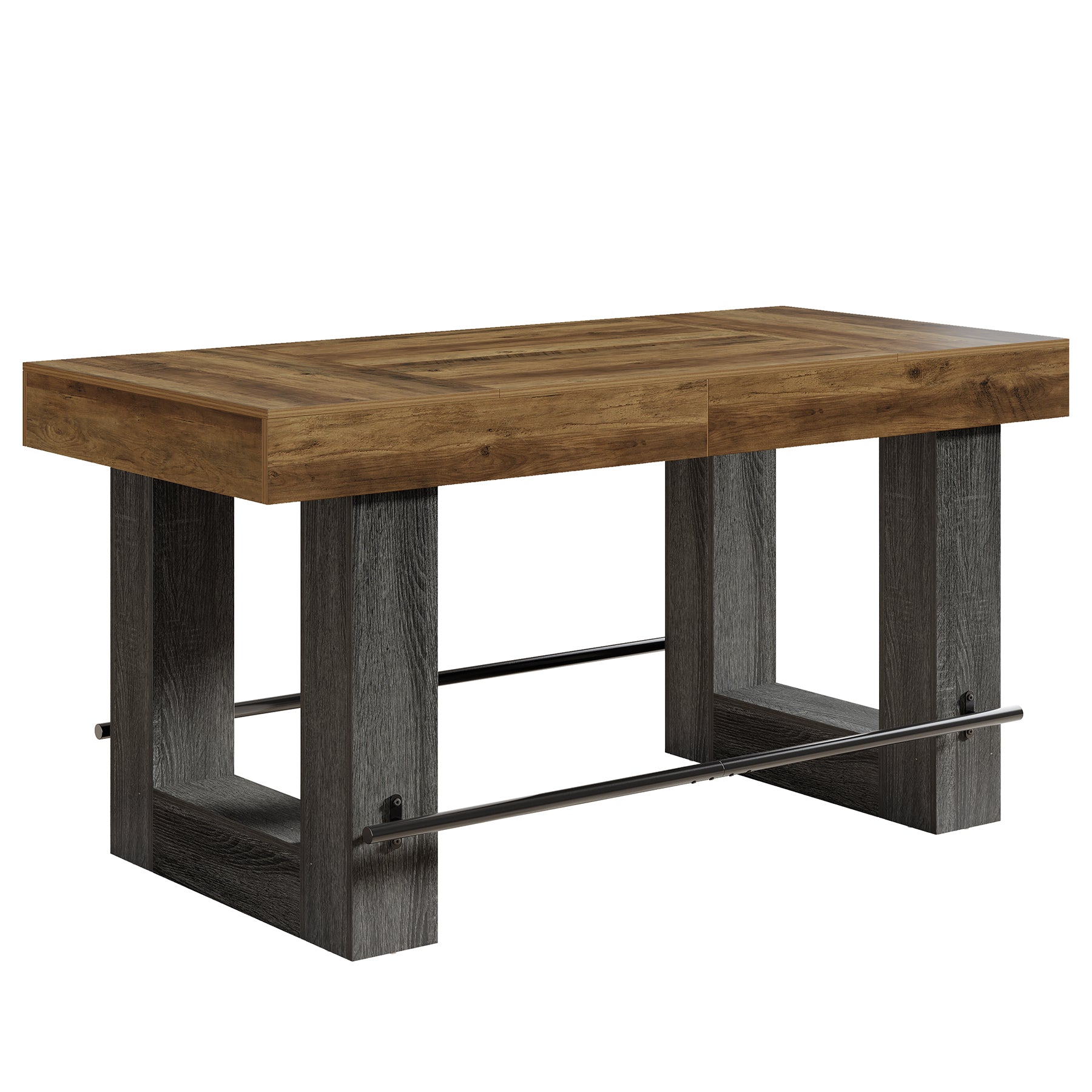 63" Counter Height Bar Table, Large High Top Pub Table Kitchen Island