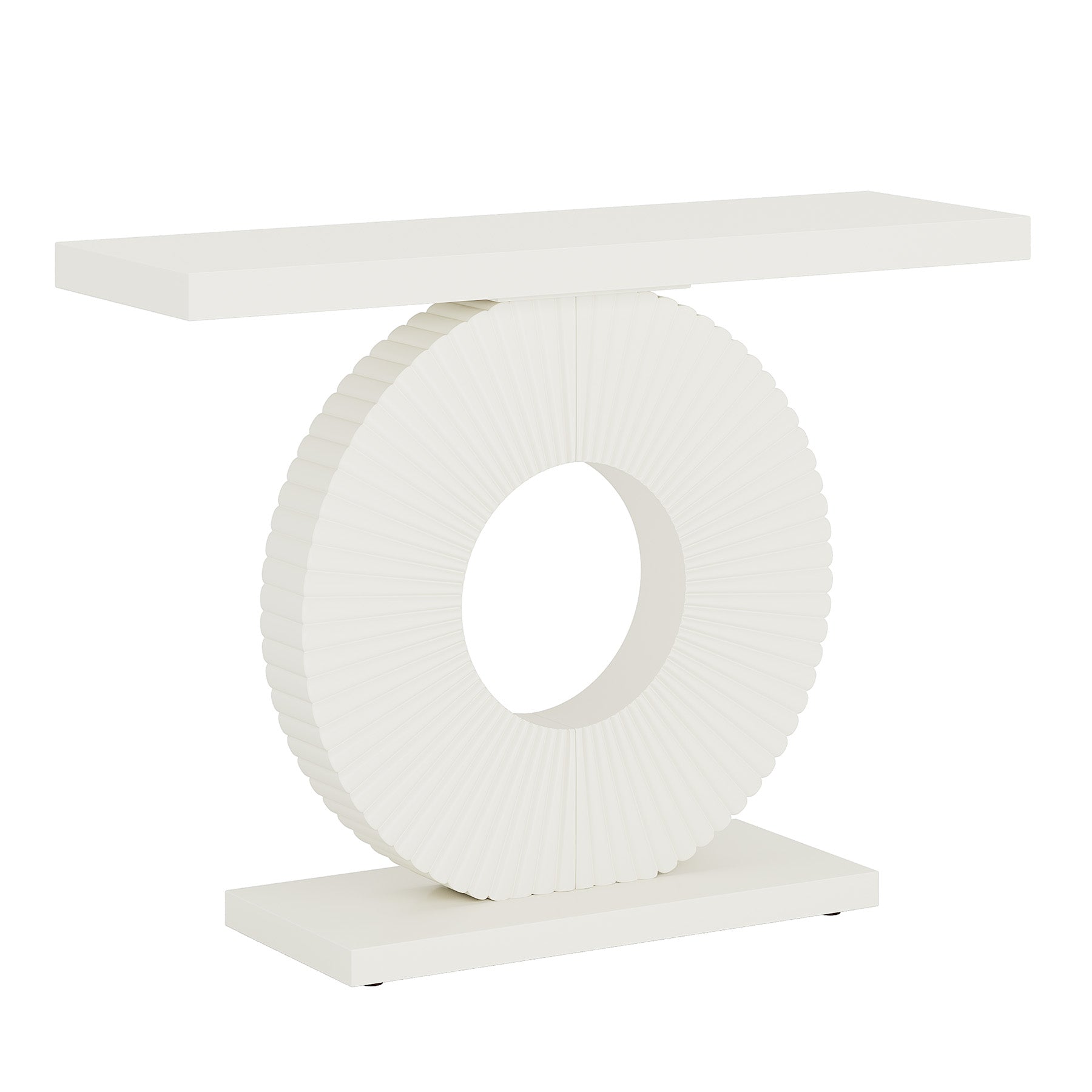 40" Console Table with Geometric Base, Modern Entryway Table Sofa Table