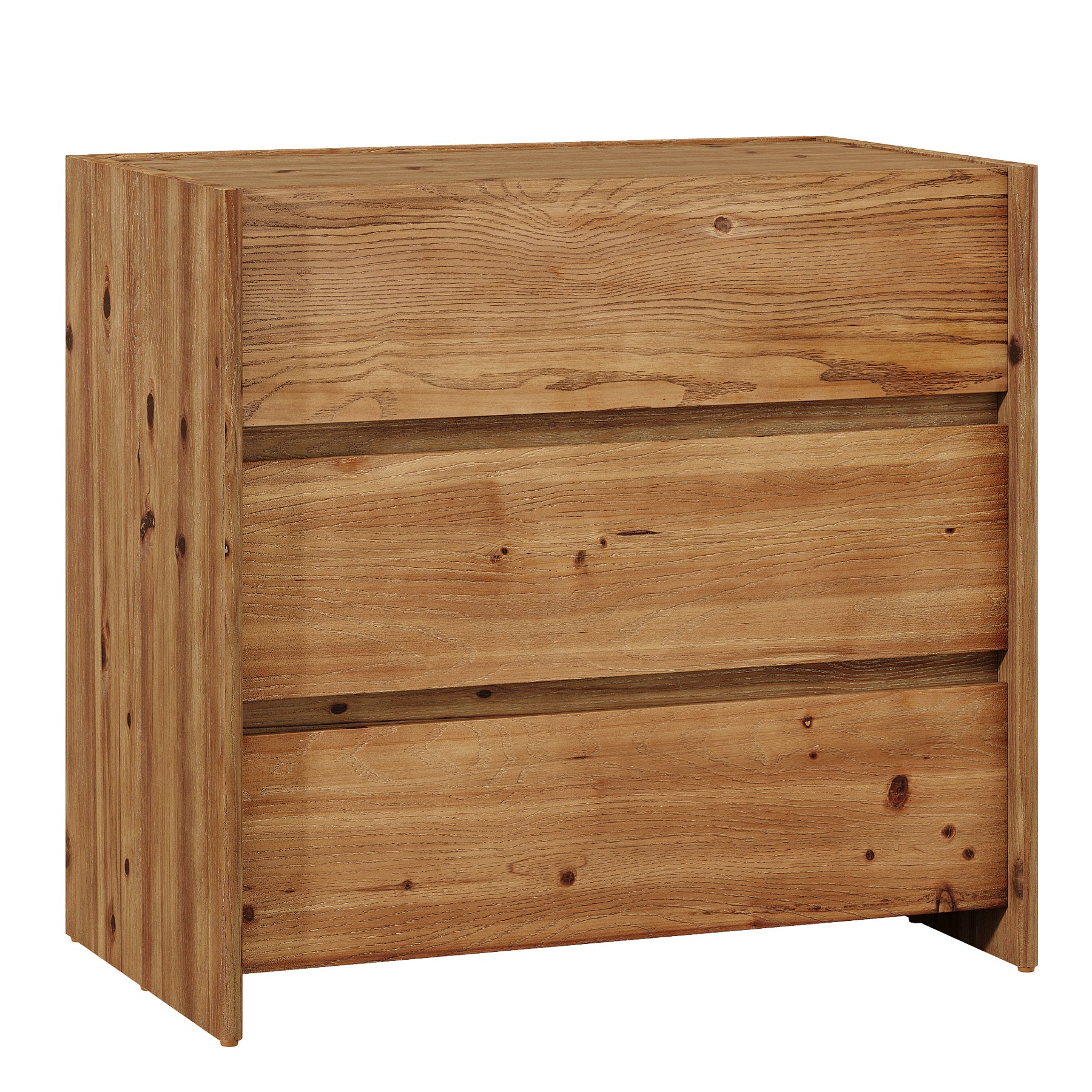 Oversized Solid Wood Nightstand, 31.5" Wide Bedside Table with 3 Drawers