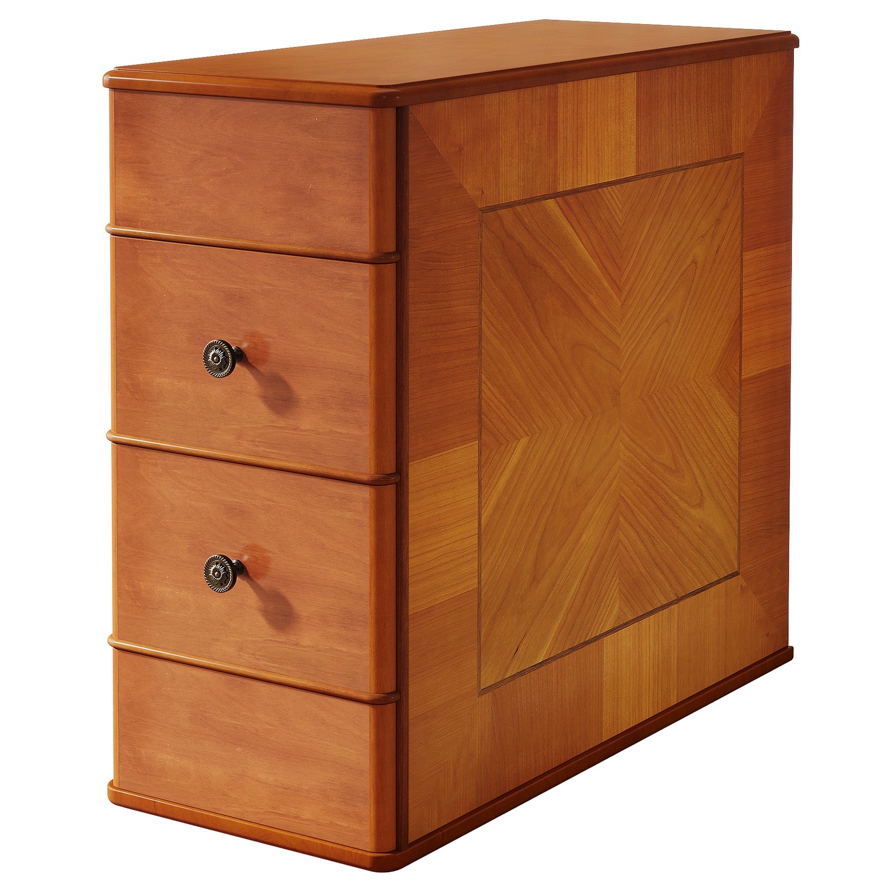 Narrow Side End Table Nightstand with 2 Drawers, No Assembly Required