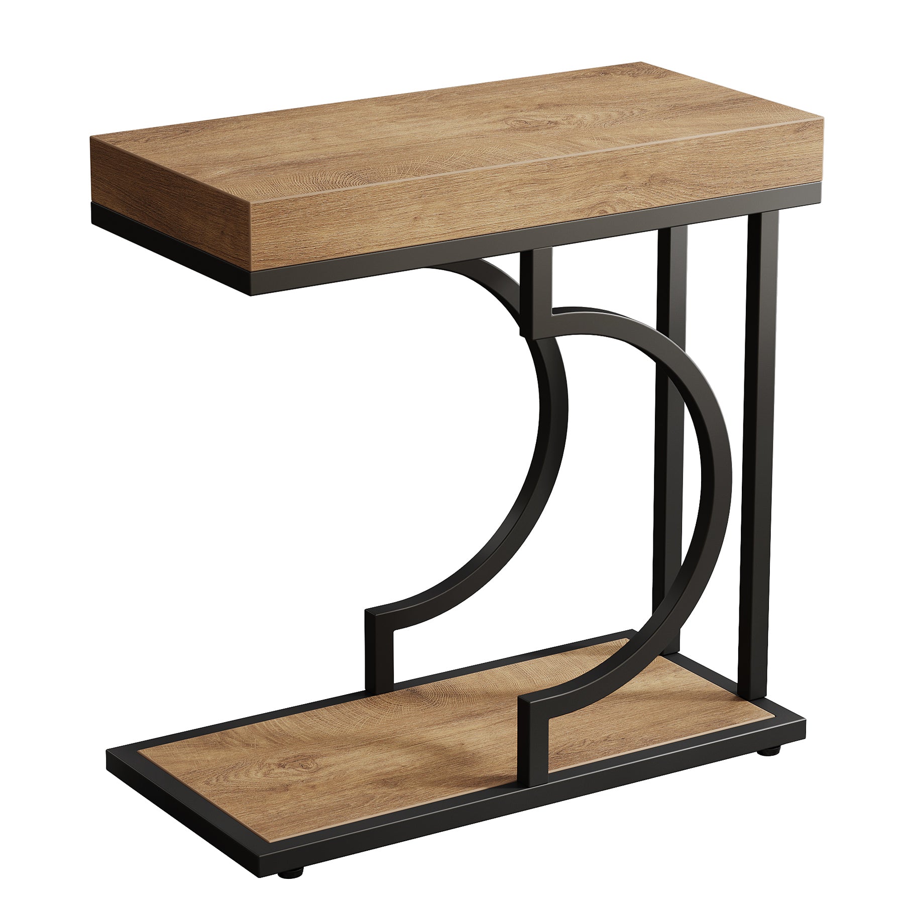 Narrow C Table, Modern End Table Bedside Table with Metal Frame