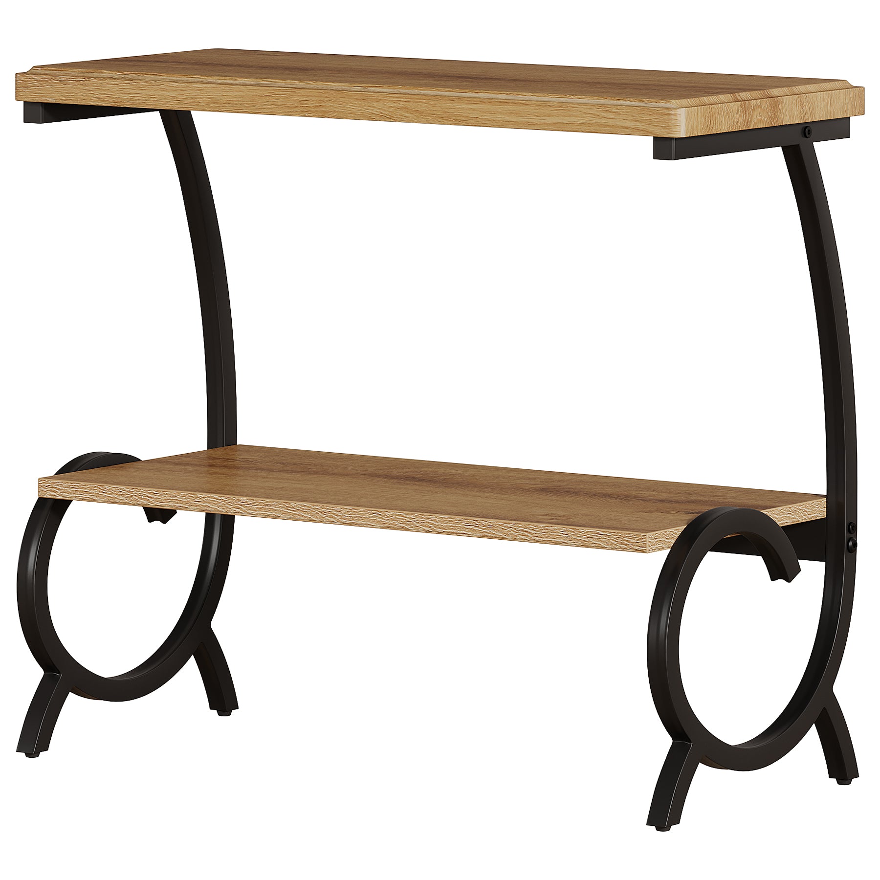 Tribesigns 2-Tier End Table, J-Shaped Side Table for Living Room