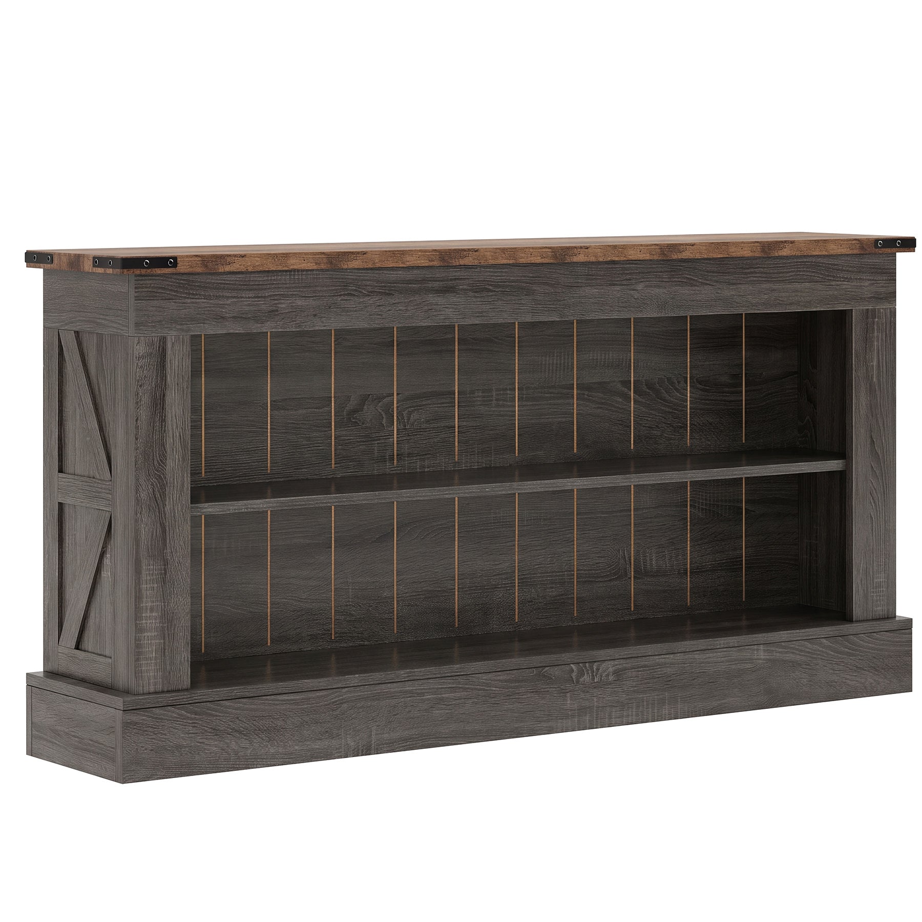 63" Console Table, Long Entryway Table Sofa Table With Storage