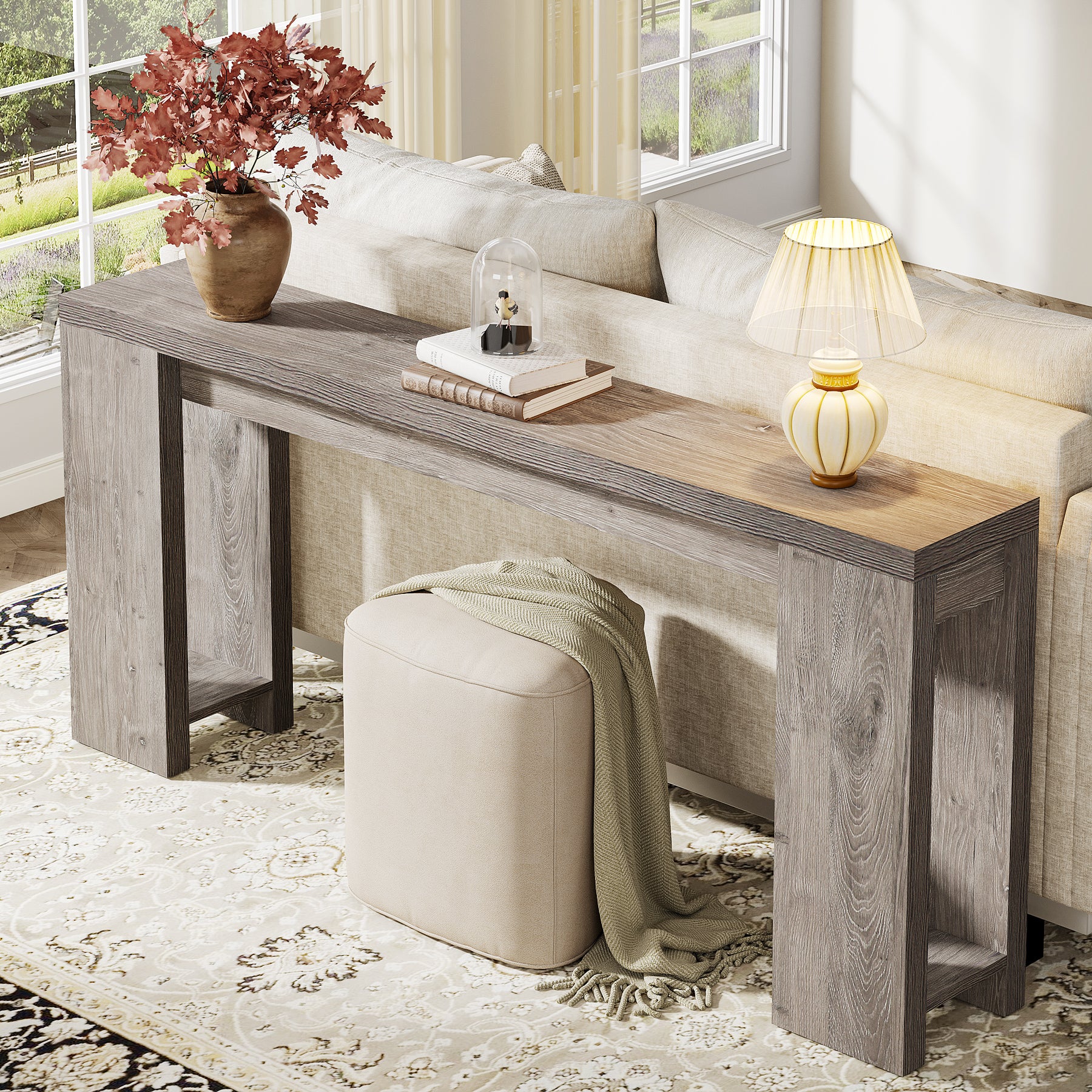 Tribesigns 70.9" Extra Long Console Table, Farmhouse Narrow Sofa Table for Entryway