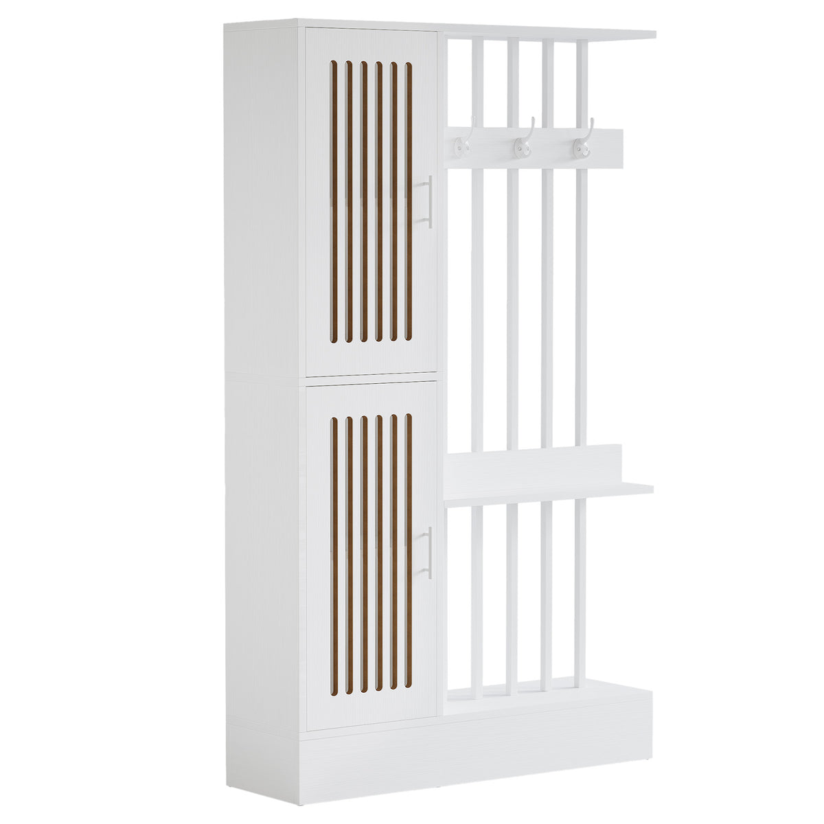 71" Room Divider with Shelves and Storage Cabinet, Modern Wall Partition for Home