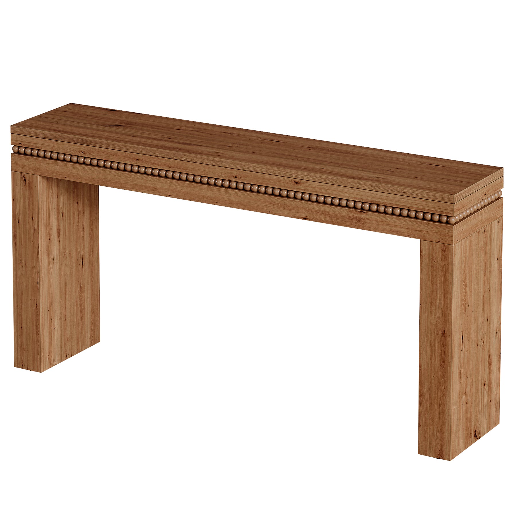 63" Solid Wood Console Table, Mid-Century Sofa Table Behind the Couch for Hallway Foyer