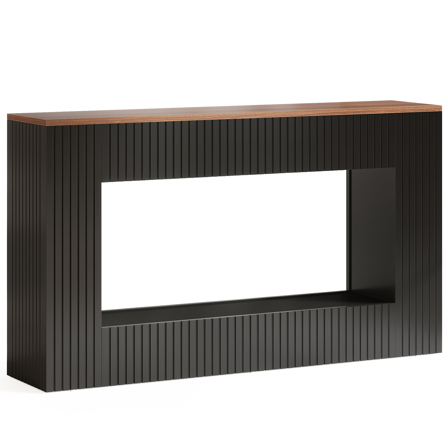 55" Console Table, Wood Entryway Table Sofa Table with Storage