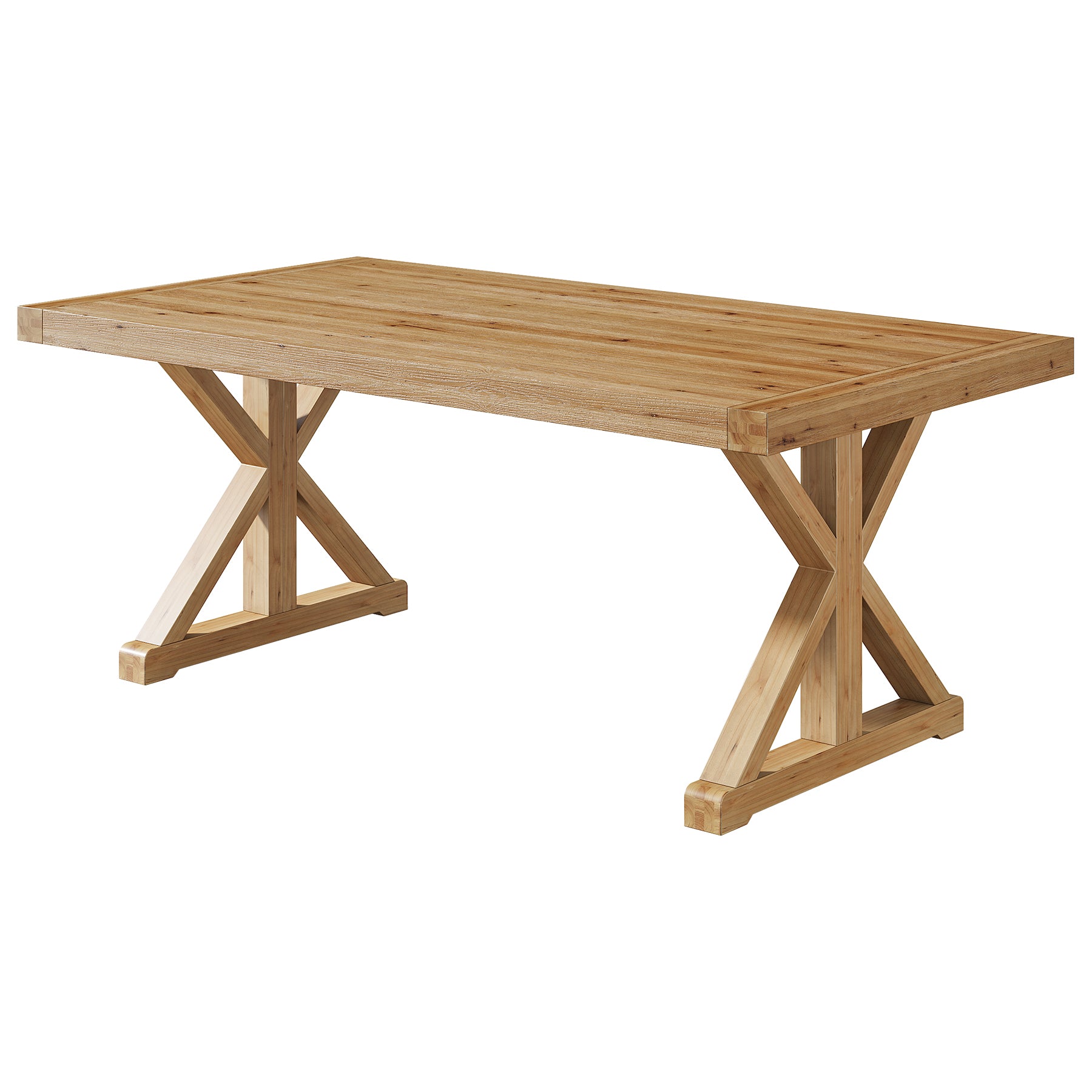 63" Rustic Computer Desk, Solid Wood Executive Desk for Office