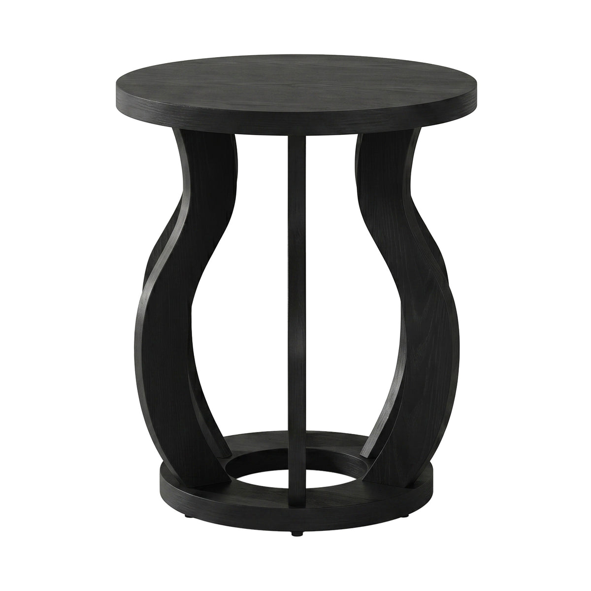 19.69" Curved Wooden Round Side Table for Small Spaces