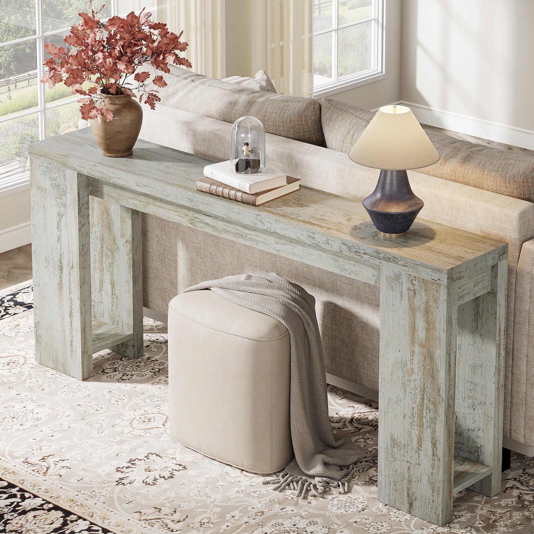 Tribesigns 70.9" Extra Long Console Table, Farmhouse Narrow Sofa Table for Entryway