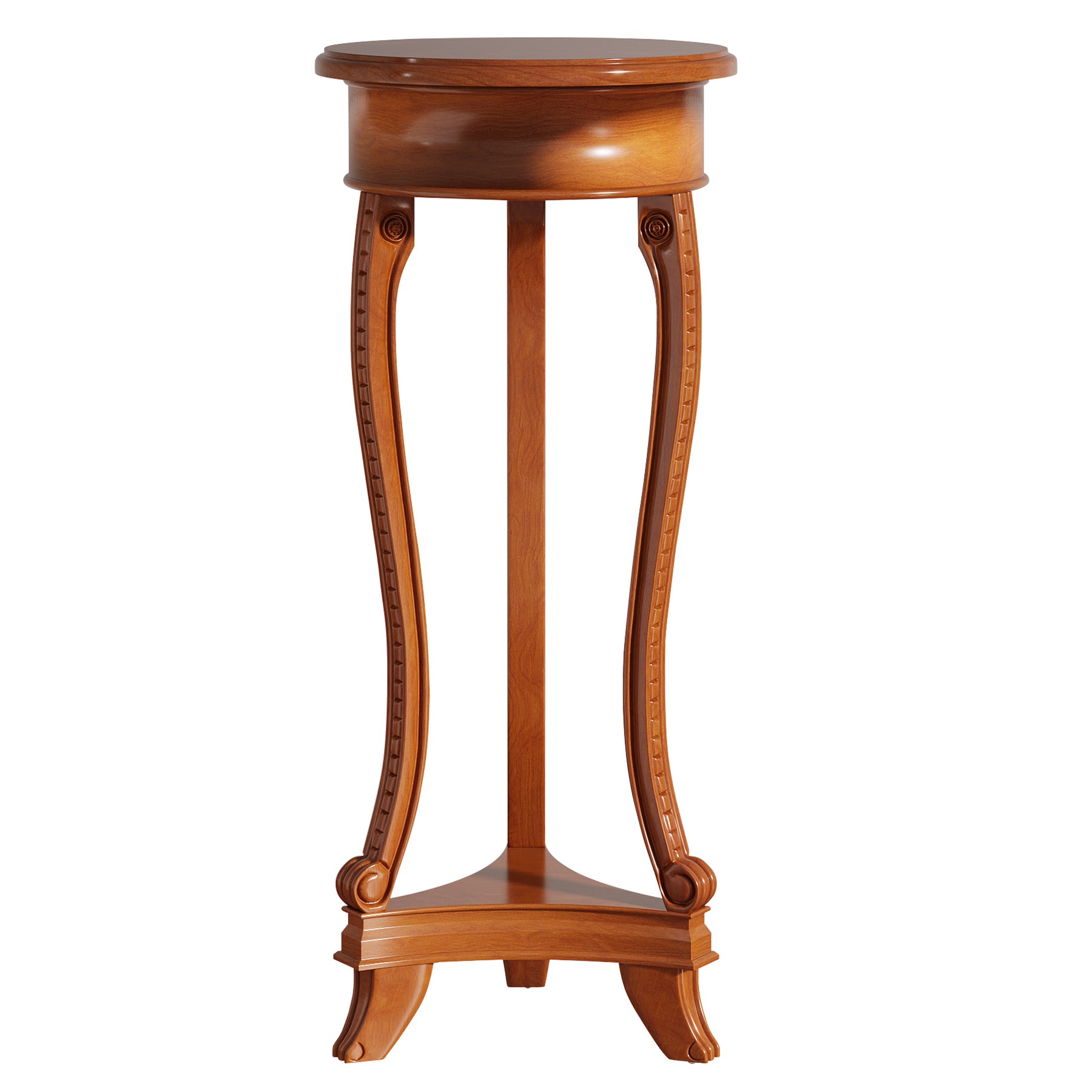 2-Tier Plant Stand, Round Flower Pot Stand Indoor with Geometric Shelves