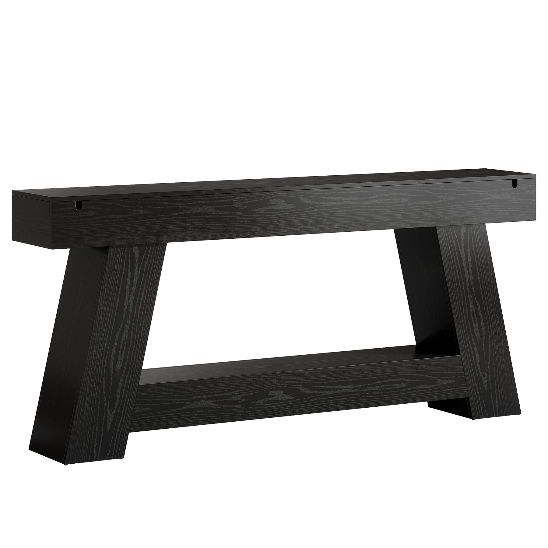 70.87" Console Table, Farmhouse 2-Tier Sofa Table with Open Storage Shelf
