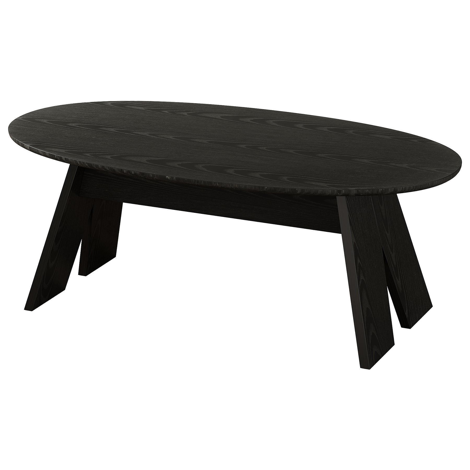 Oval Coffee Table, 47" Modern Center Cocktail Table with Angled Legs
