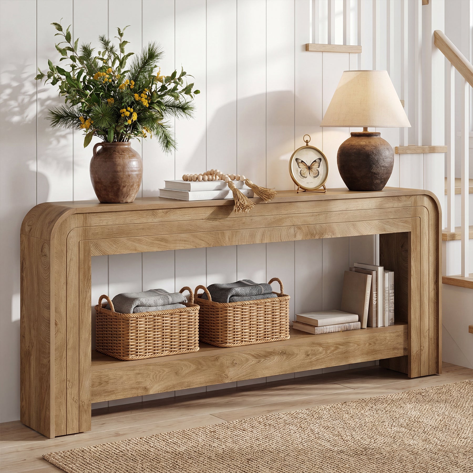 78.74" Extra Long Console Table with Storage