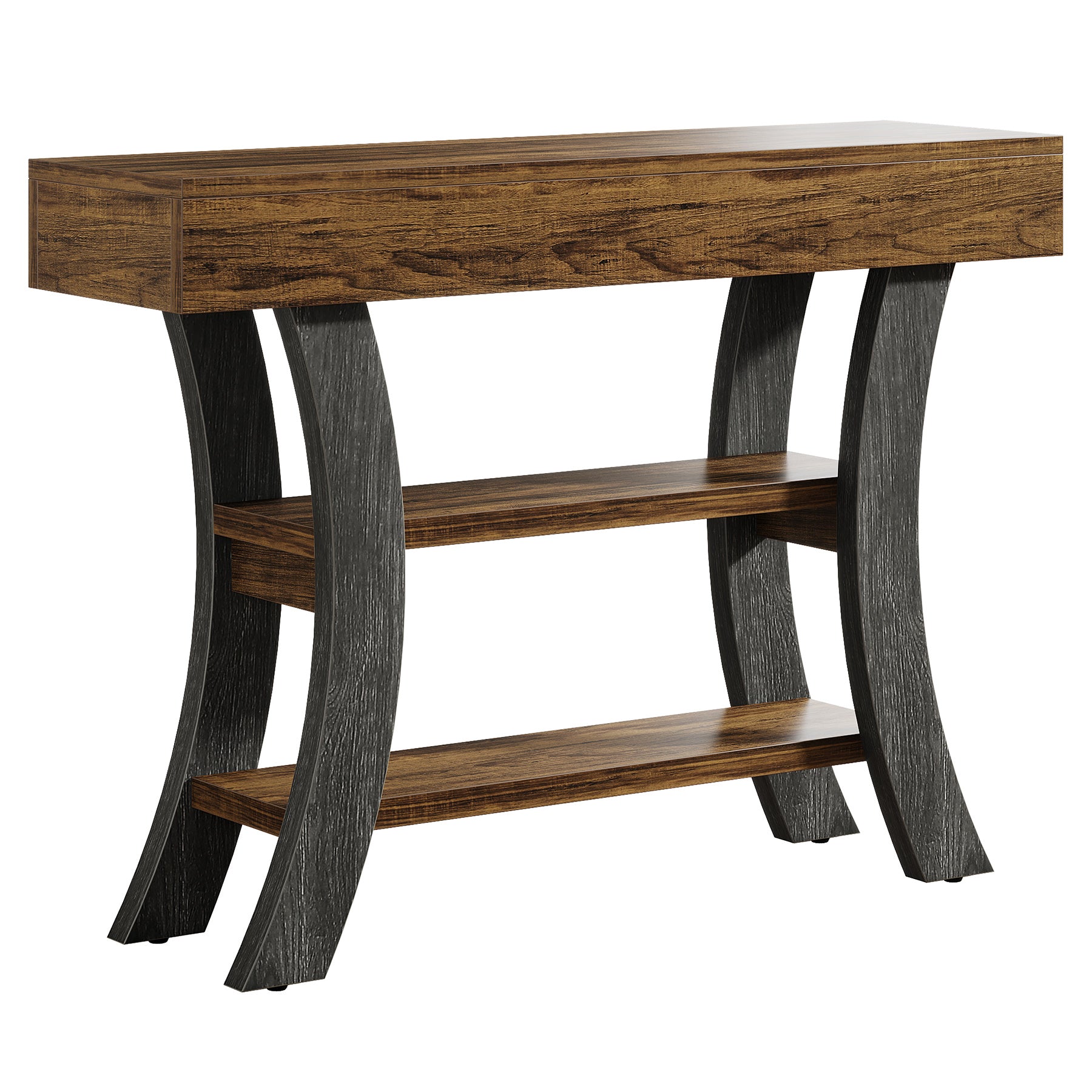 41" Console Table, Sofa Entryway Table with Storage Shelves