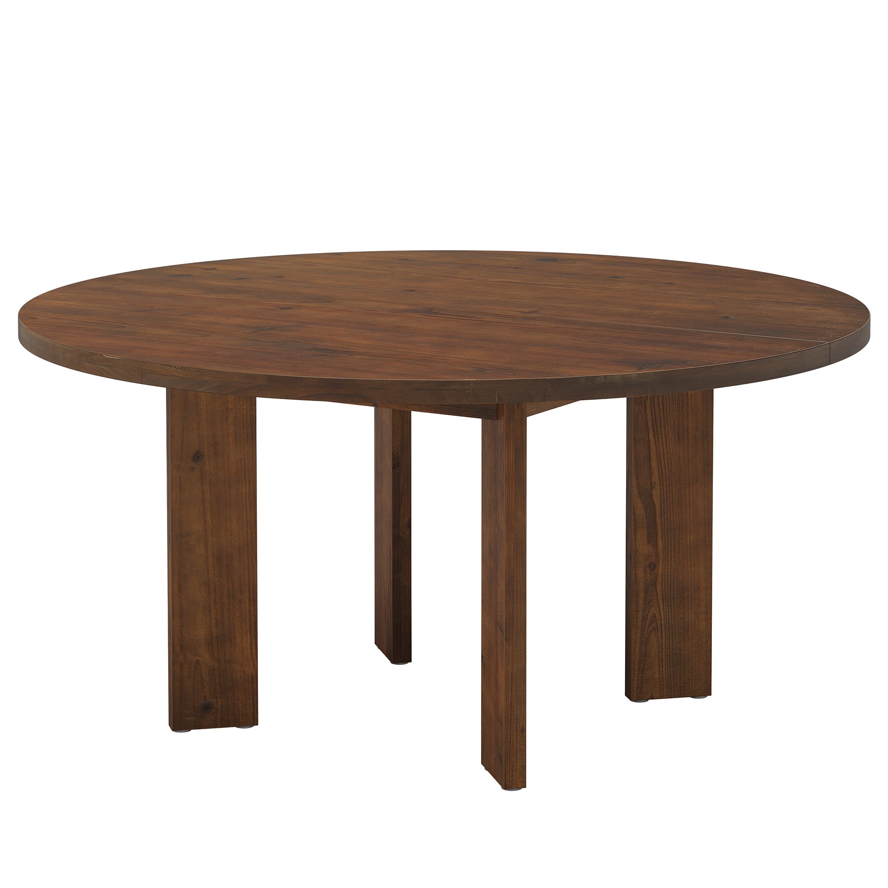 Solid Wood Round Dining Table, 47.24" Farmhouse Kitchen Table for 4-6 People