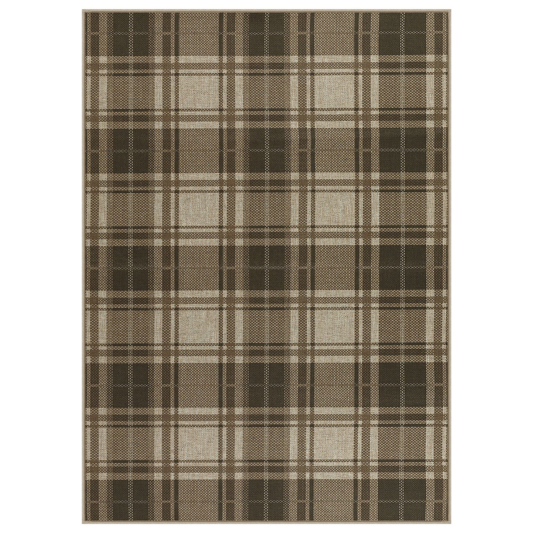 3x5/5x7 Plaid Easy Jute Washable Area Rug, Farmhouse Non-Slip Indoor Carpet for Porch Living Bedroom, Oeko-Tex Certified