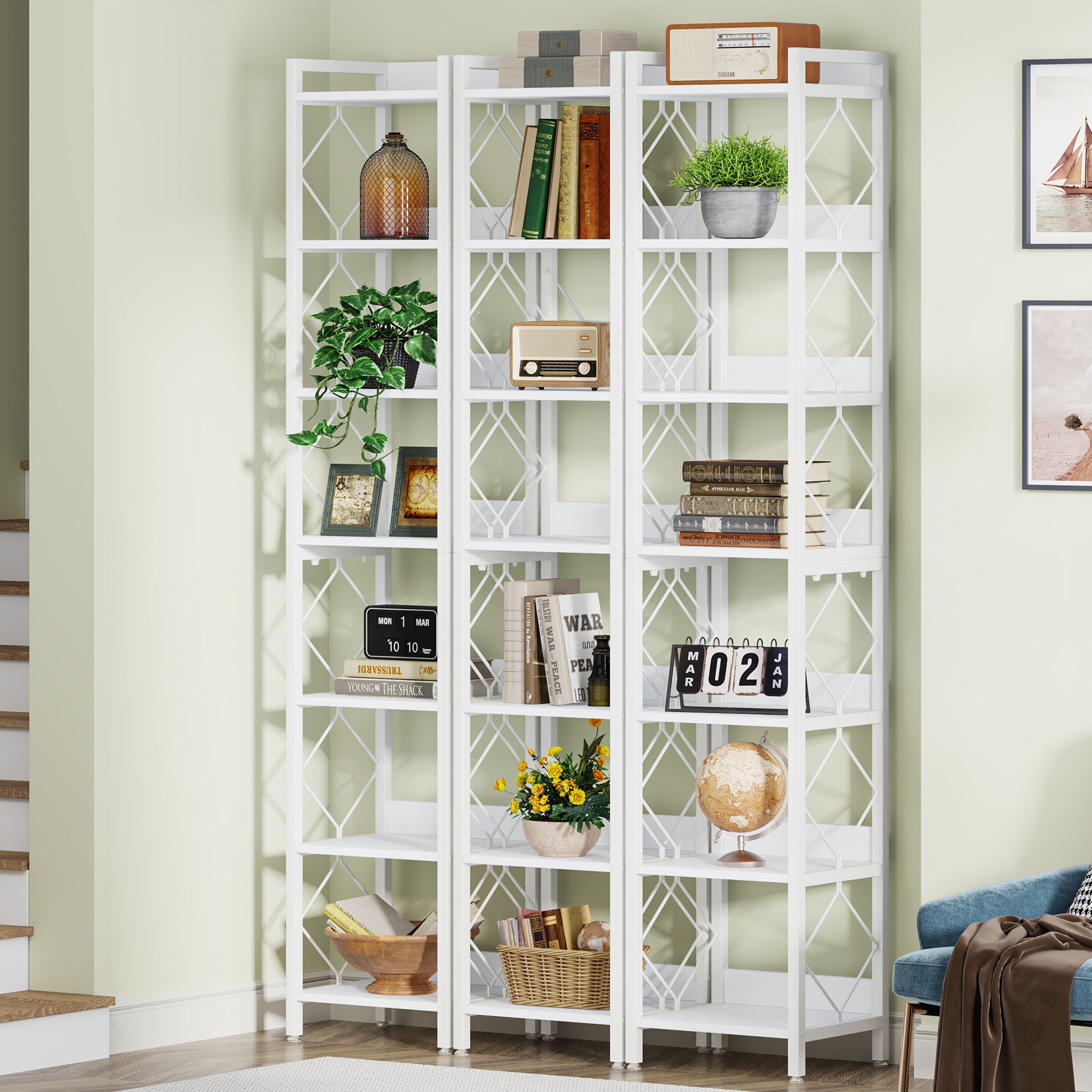 78.7” Tall Narrow Bookshelf, Slim Display Shelf for Home Office & Small Areas