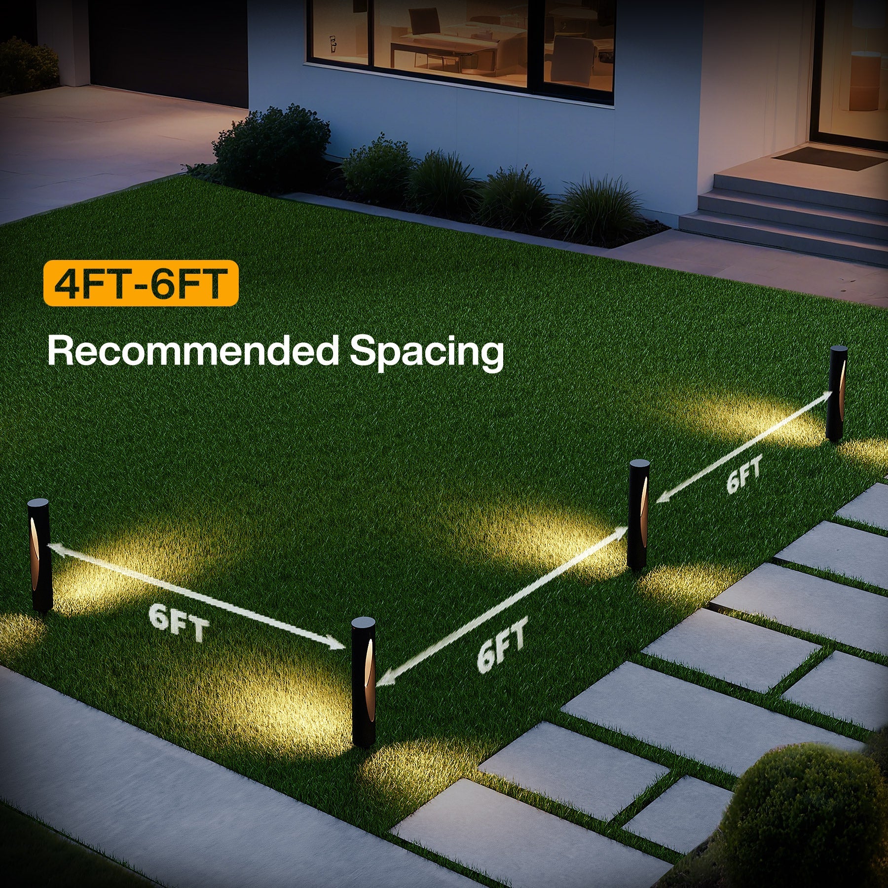 6 - Pack Low - Voltage Landscape Lights, 4.8W LED Pathway Lights Tribesigns