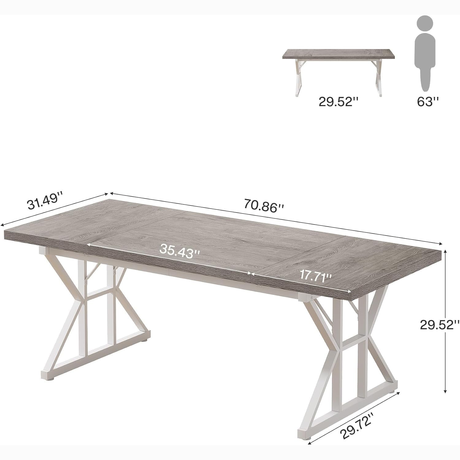 Tribesigns 70.86" Executive Desk, Industrial Style Computer Desk for Home Office