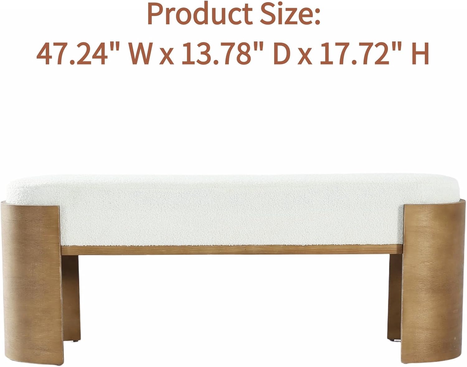 47.2" Solid Wood Entryway Bench, Upholstered End of Bed Bench for Bedroom