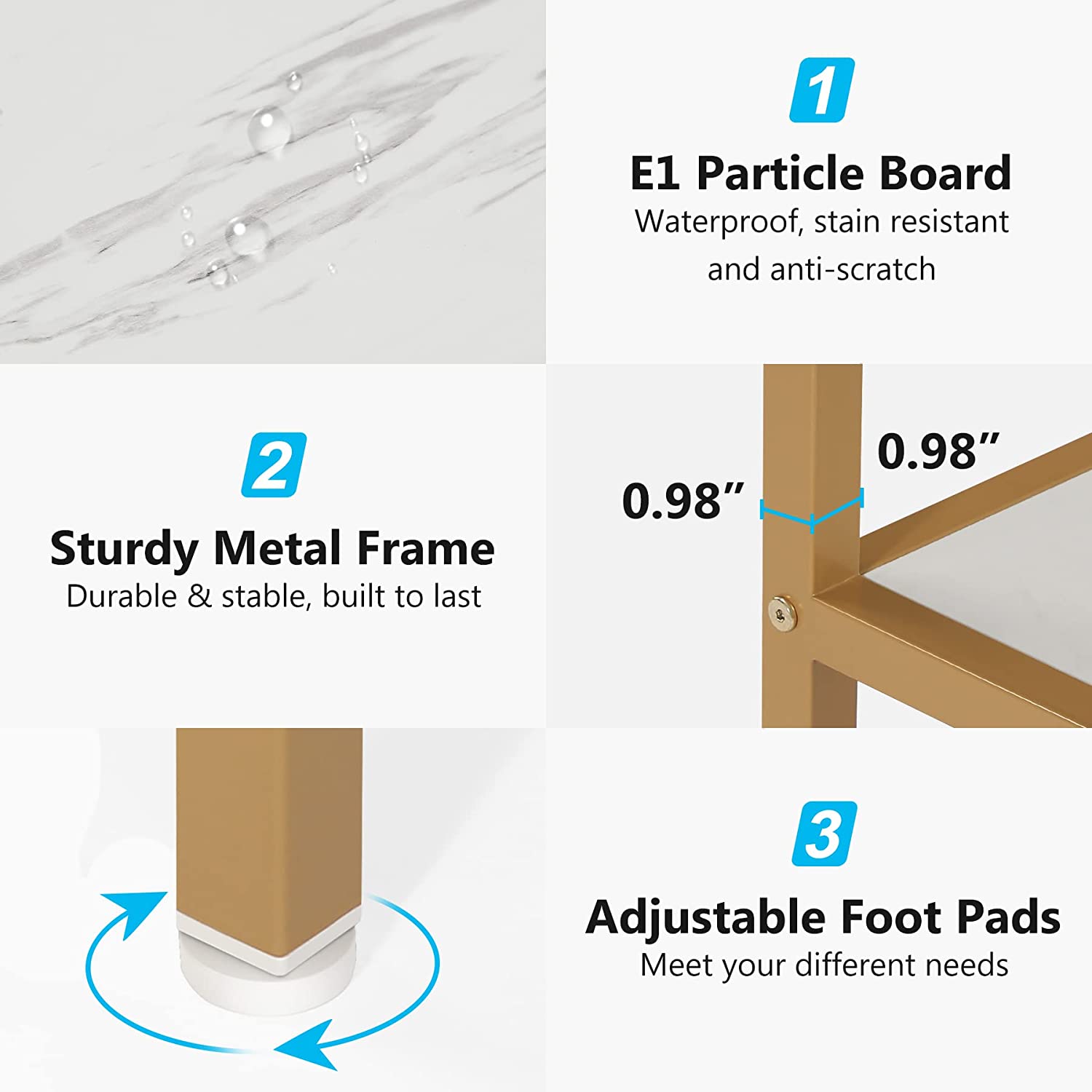 70.9" Console Table, Faux Marble Entryway Table with 2 Tier Storage Shelf Tribesigns