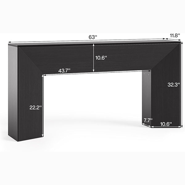 63" Extra Long Console Table for Entryway, Modern Wooden Sofa Table for Living Room