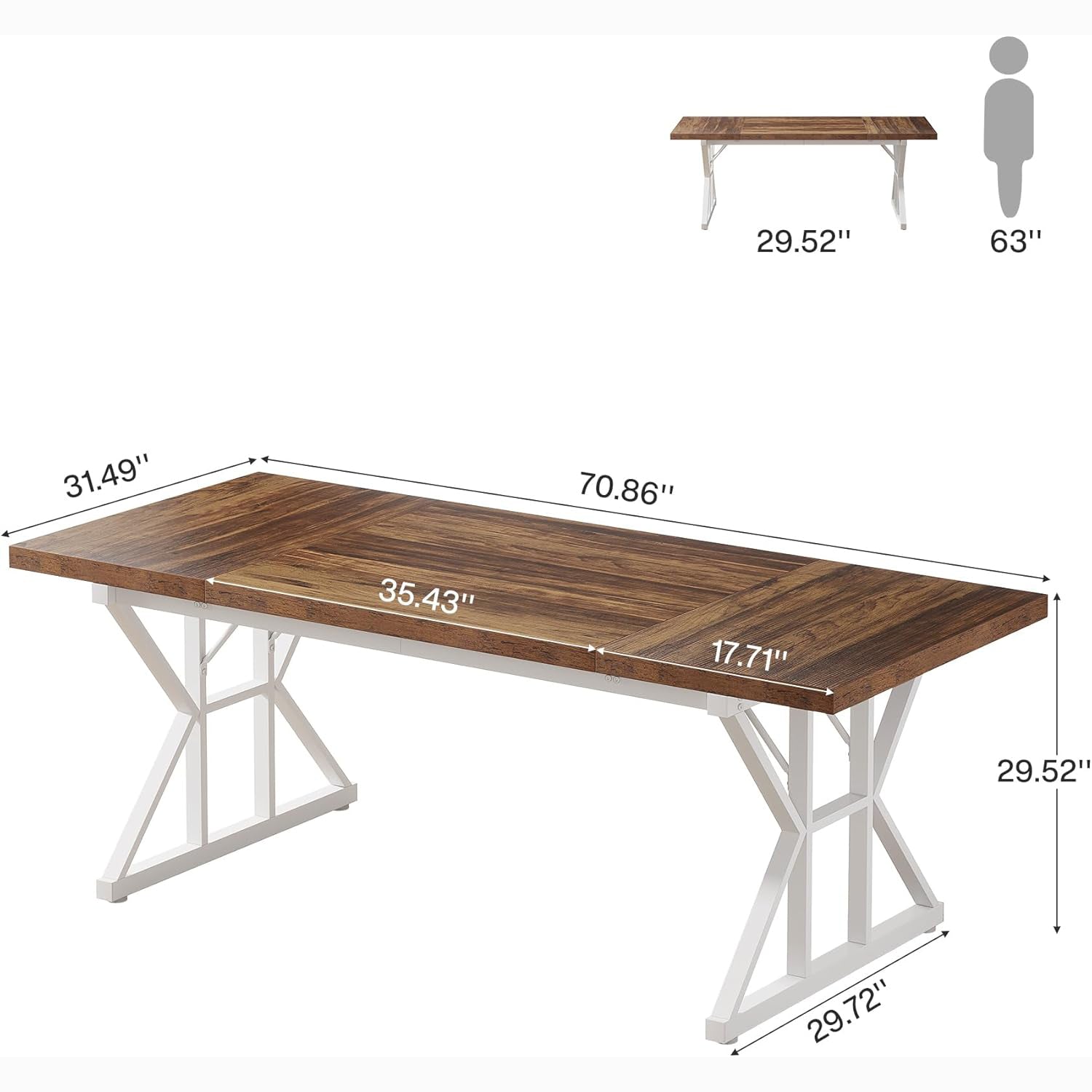 Tribesigns 70.86" Executive Desk, Industrial Style Computer Desk for Home Office