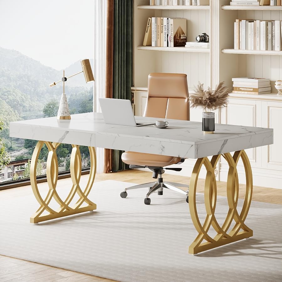 63" Executive Desk, Modern Office Computer Desk with Luxury Design