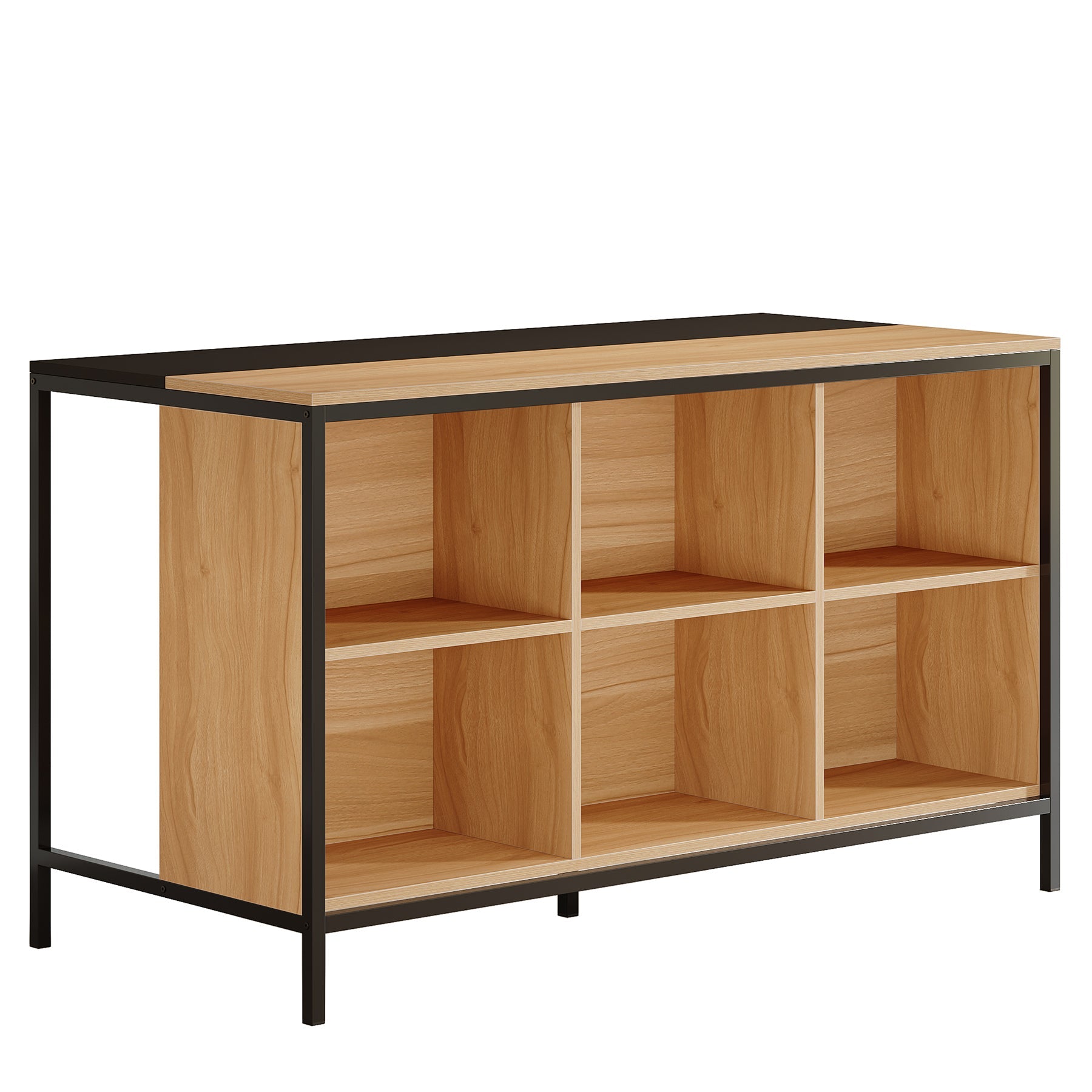 62" Kitchen Island Table, Breakfast Counter with Seating and 6 Cube Storage Tribesigns