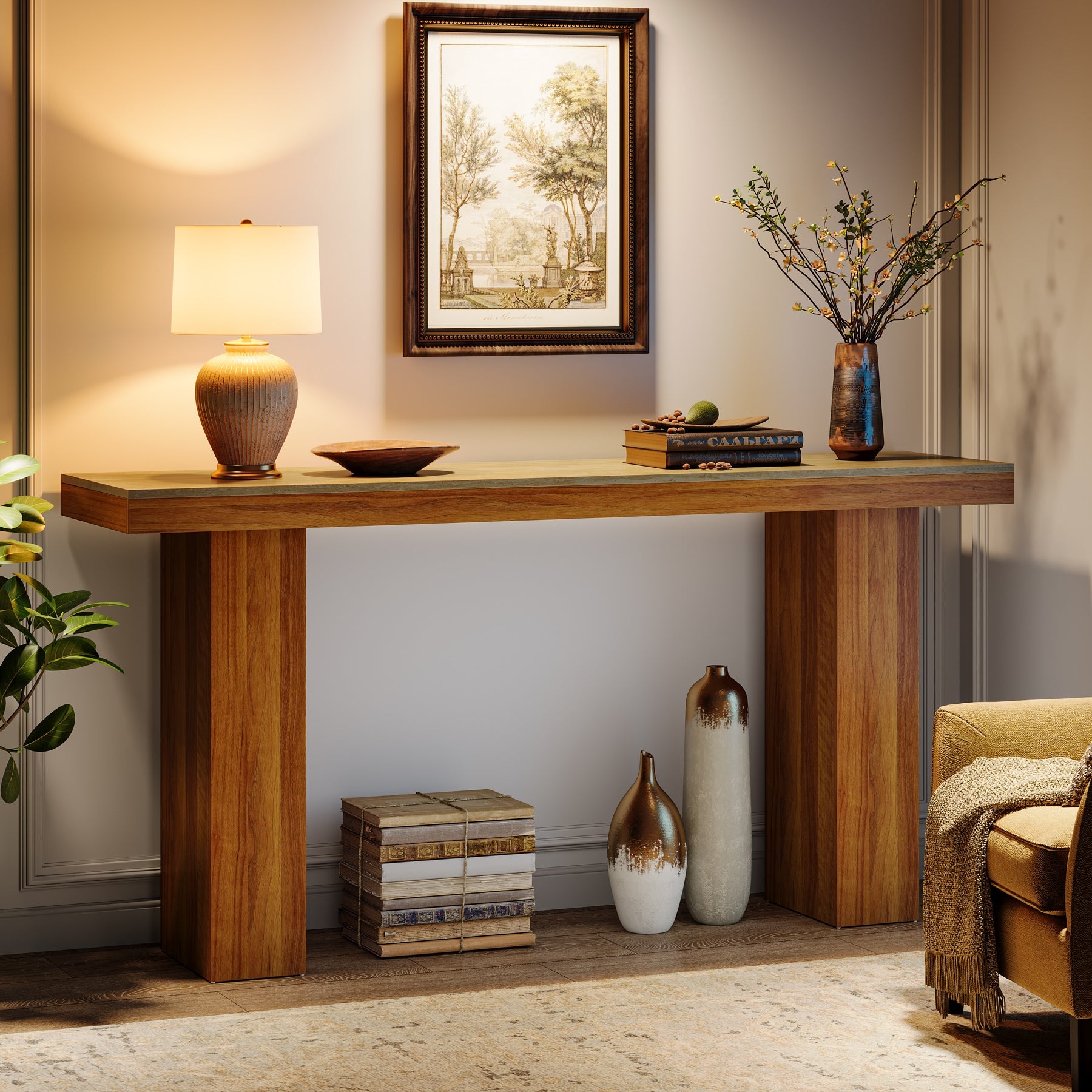 62.9" Console Table, Narrow Sofa Table Entryway Table Tribesigns