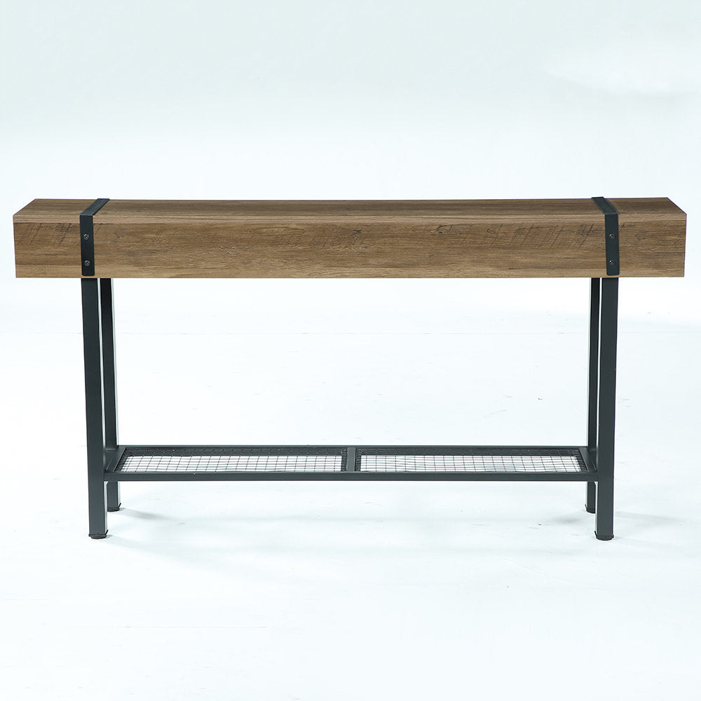 63" Console Table with Storage & Metal Base, Entryway Sofa Table, Hallway Living Room