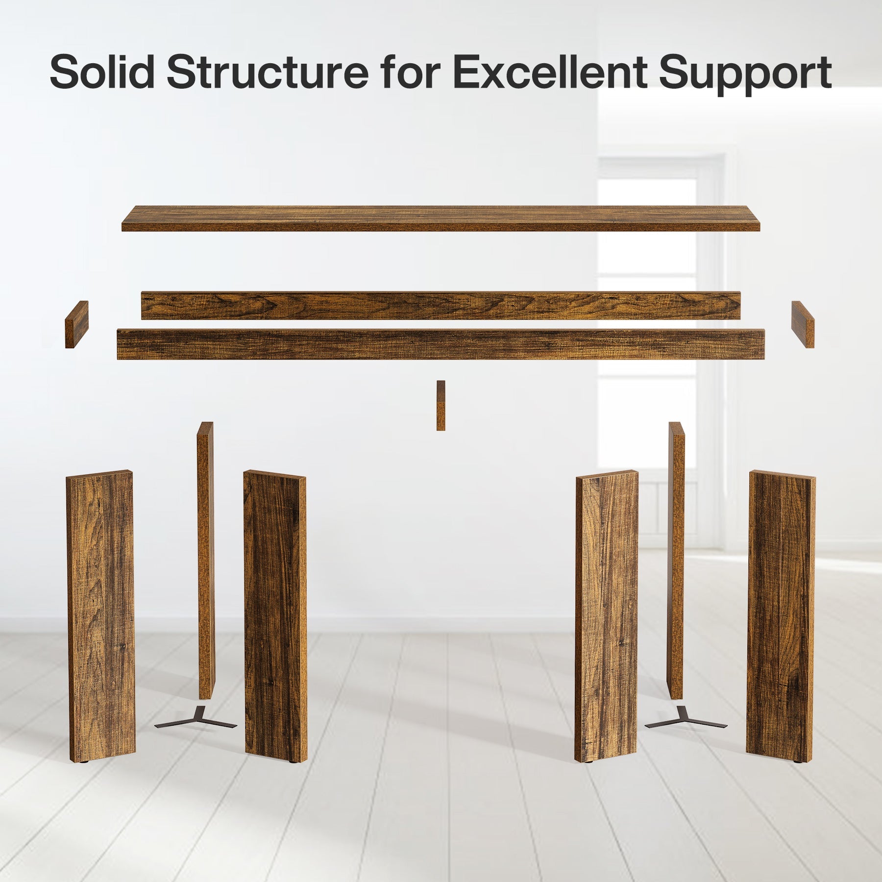 63" Console Table, Farmhouse Entryway Table Sofa Table Tribesigns