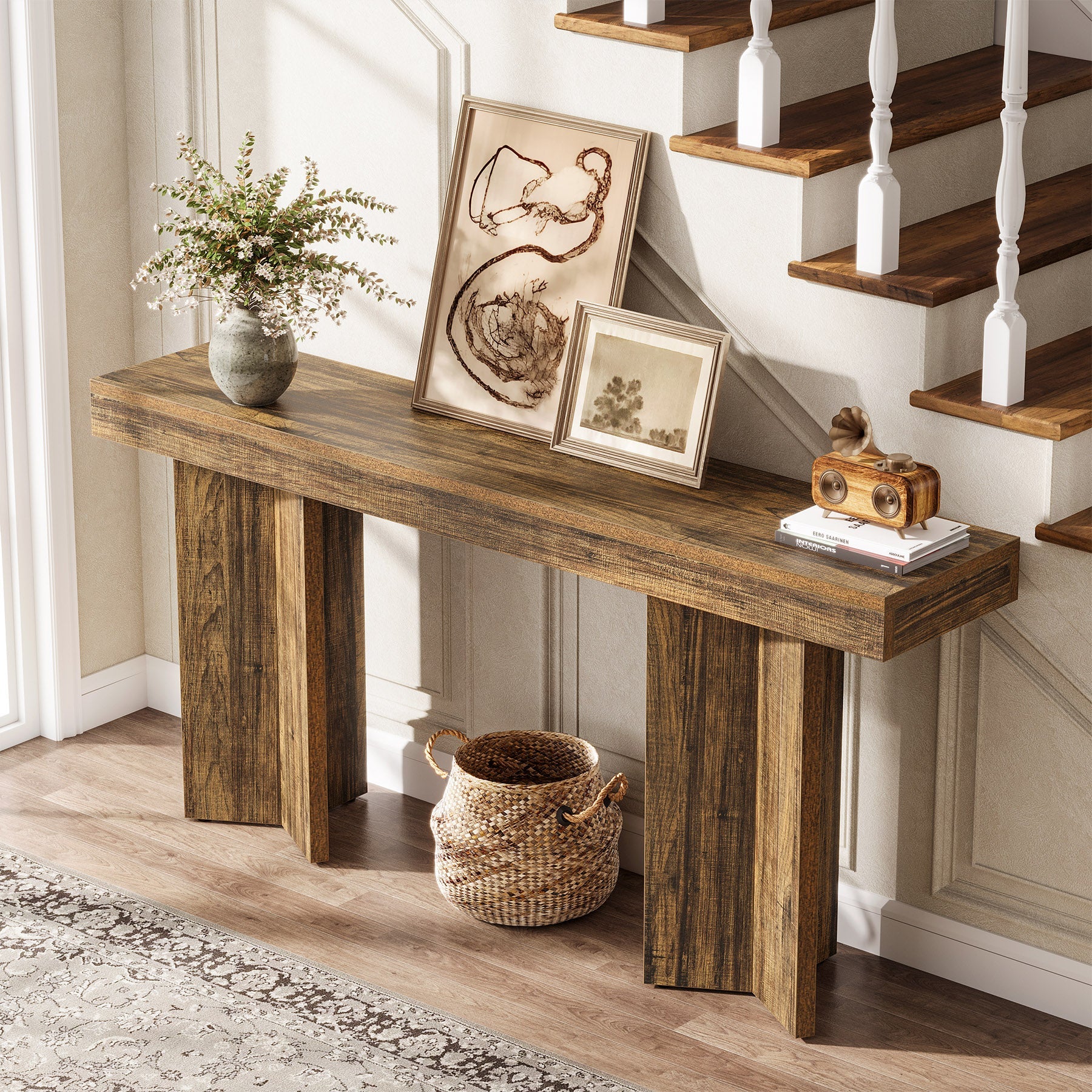 63" Console Table, Farmhouse Entryway Table Sofa Table Tribesigns