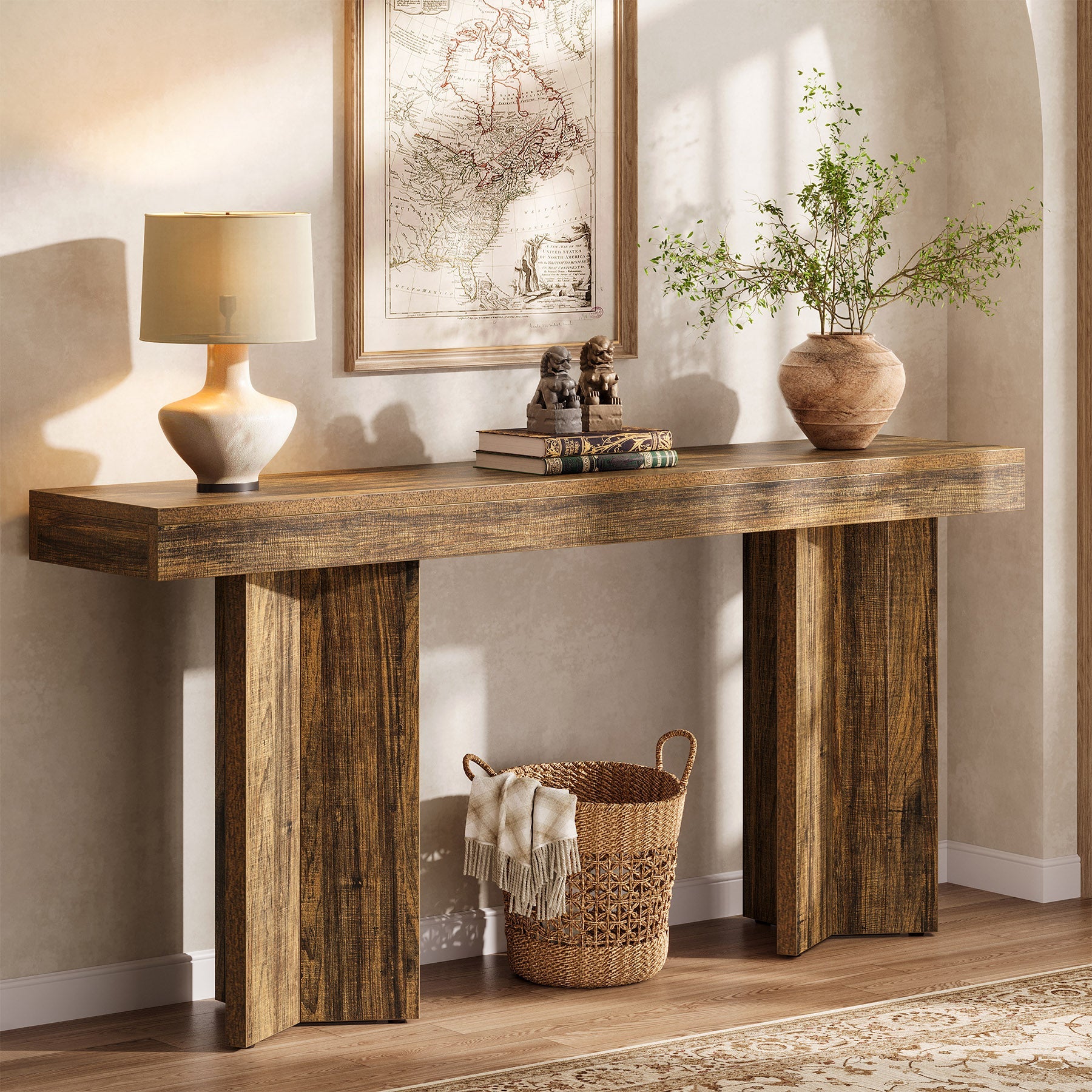 63" Console Table, Farmhouse Entryway Table Sofa Table Tribesigns