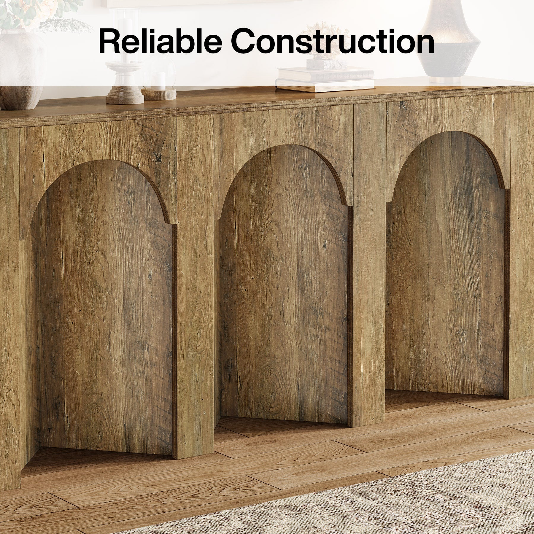 63" Console Table, Farmhouse Narrow Entryway Table Sofa Table Tribesigns