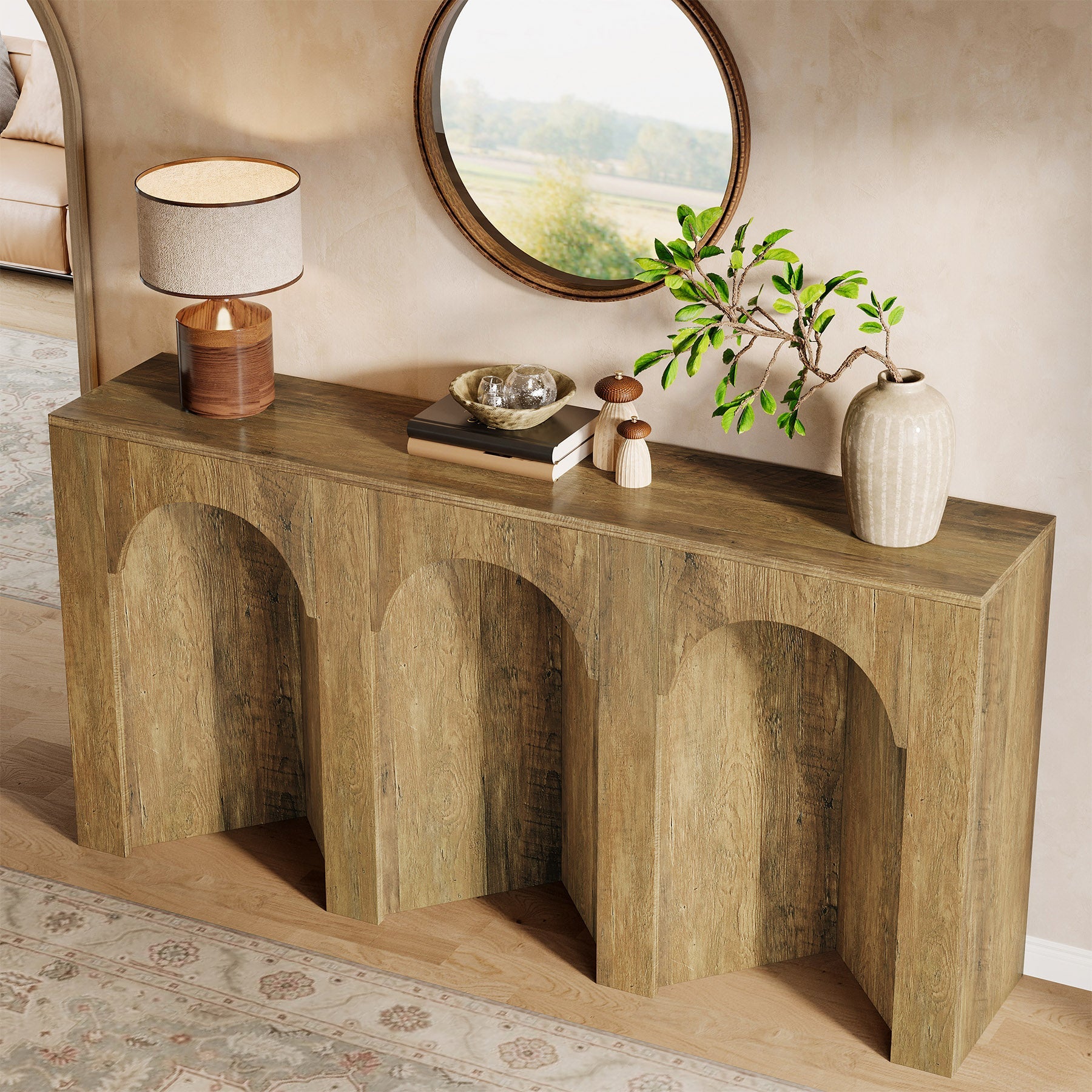 63" Console Table, Farmhouse Narrow Entryway Table Sofa Table Tribesigns