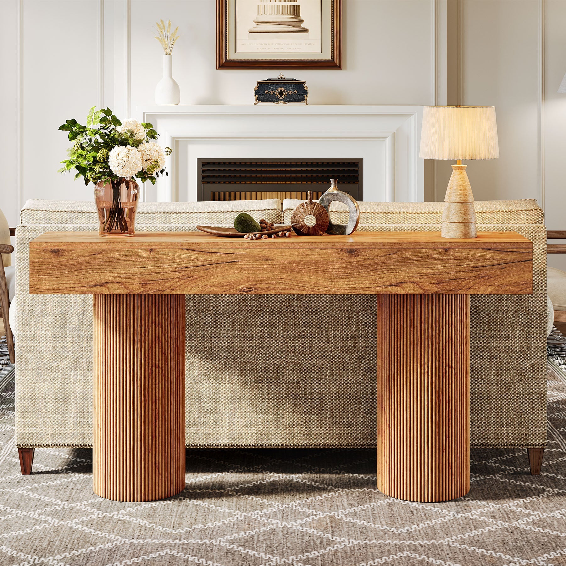 63" Console Table, Farmhouse Sofa Table Entryway Table Tribesigns