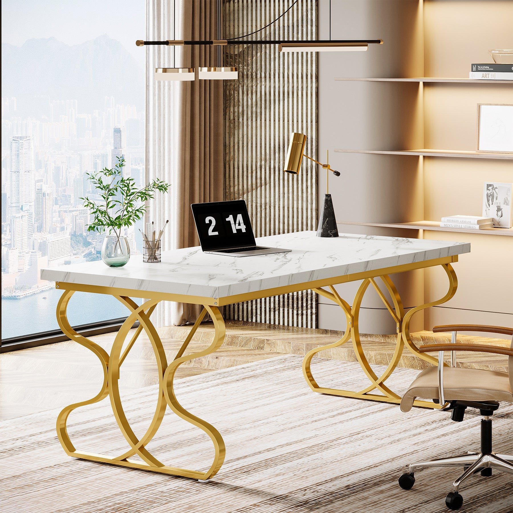 63" Executive Desk, Computer Desk Office Desk Study Table Tribesigns