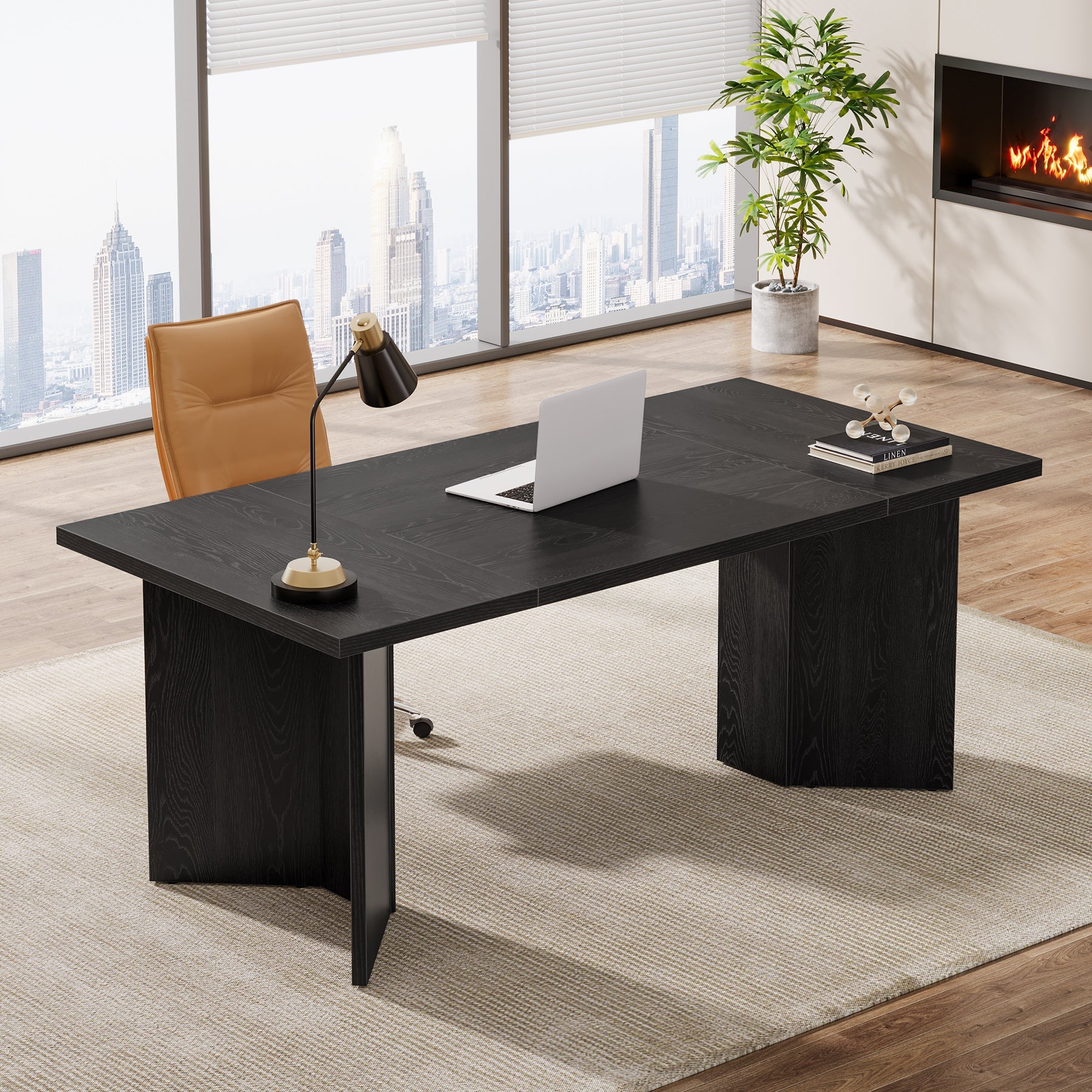 63" Executive Desk, Contemporary Office Computer Desk Conference Table Tribesigns