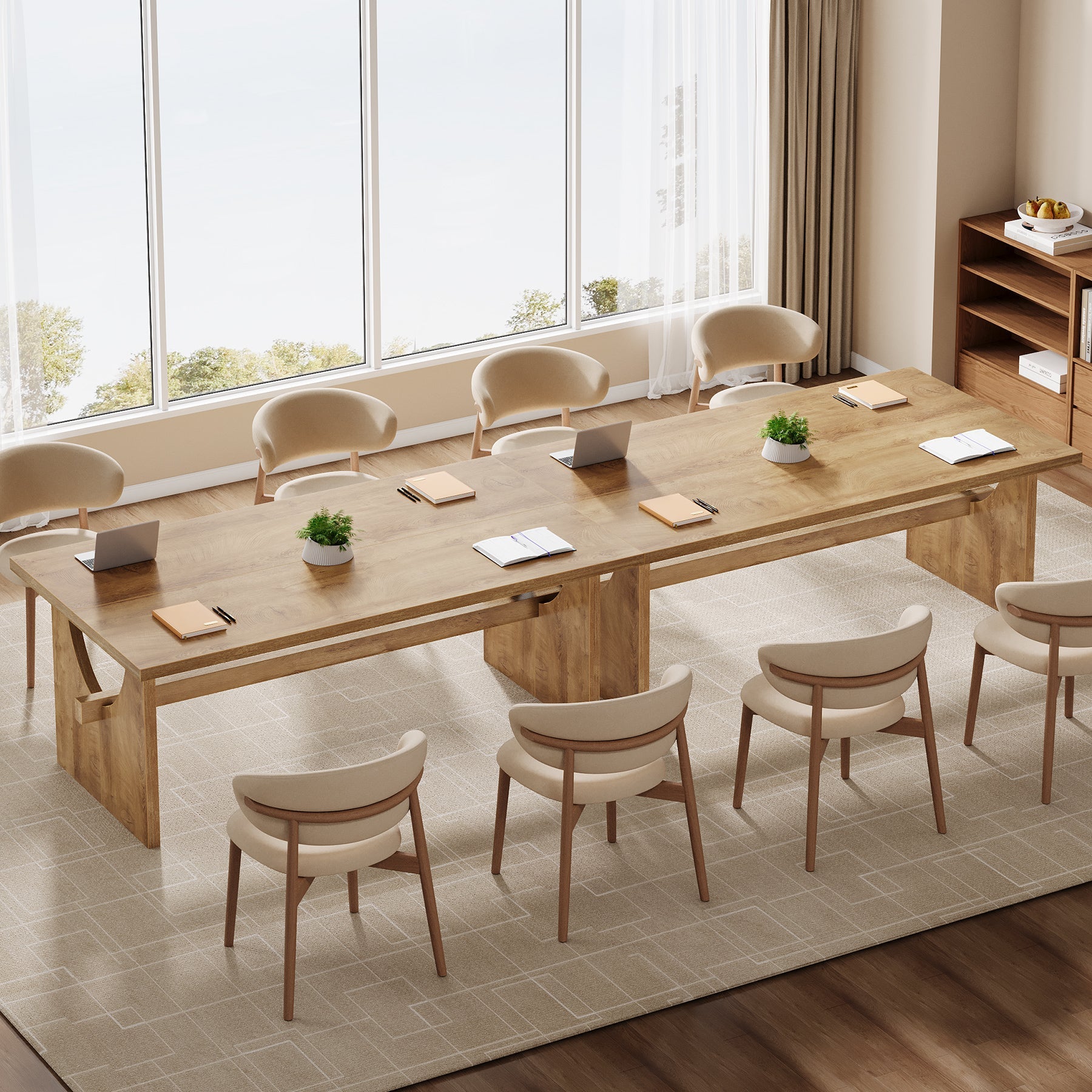 63" Executive Desk, Office Computer Desk Conference Table with Sturdy Legs Tribesigns