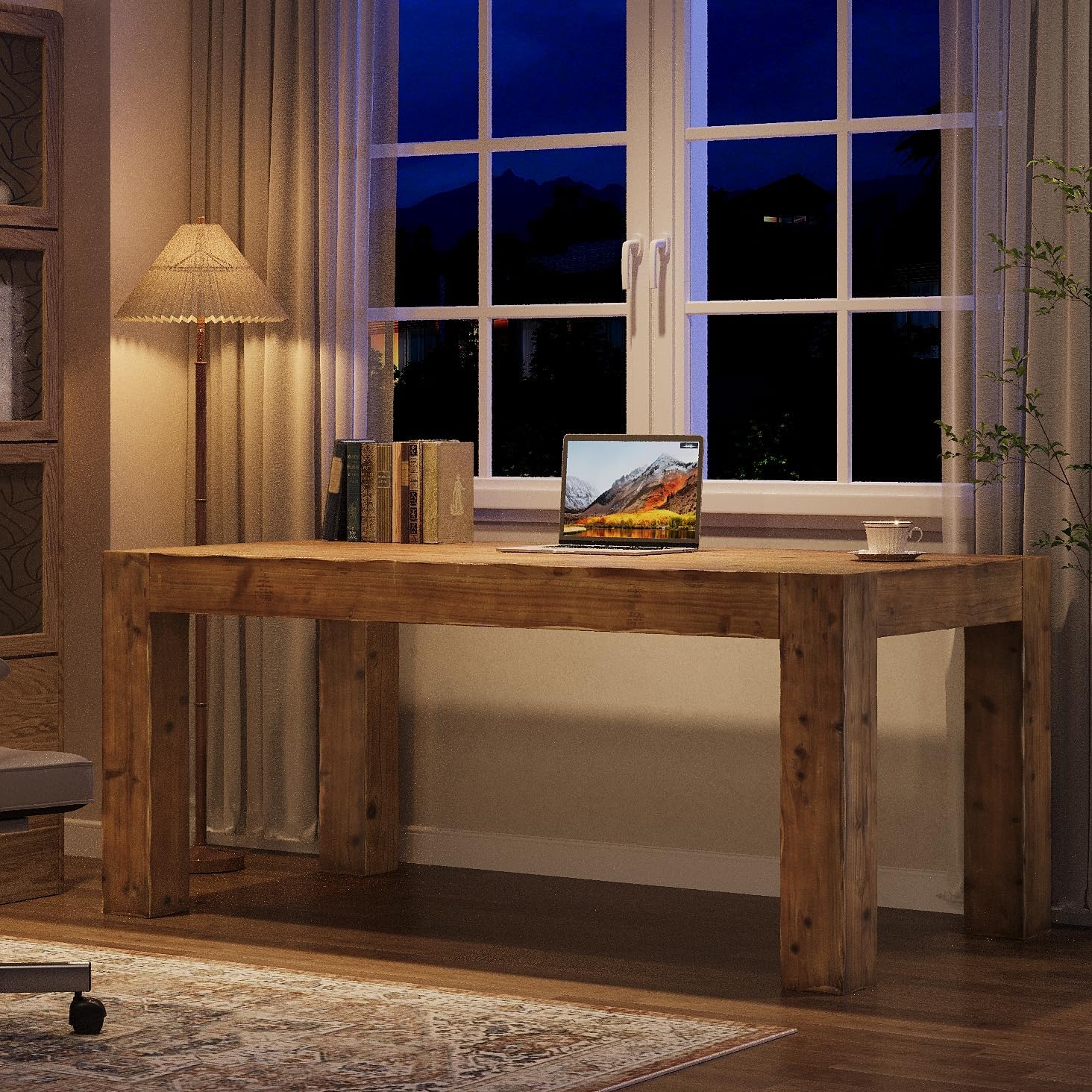 63" Executive Desk, Office Computer Desk with Thick Desktop Tribesigns