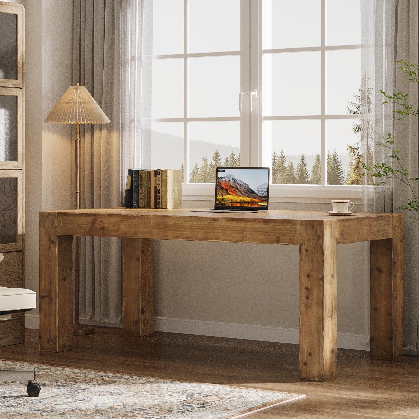 63" Executive Desk, Office Computer Desk with Thick Desktop Tribesigns