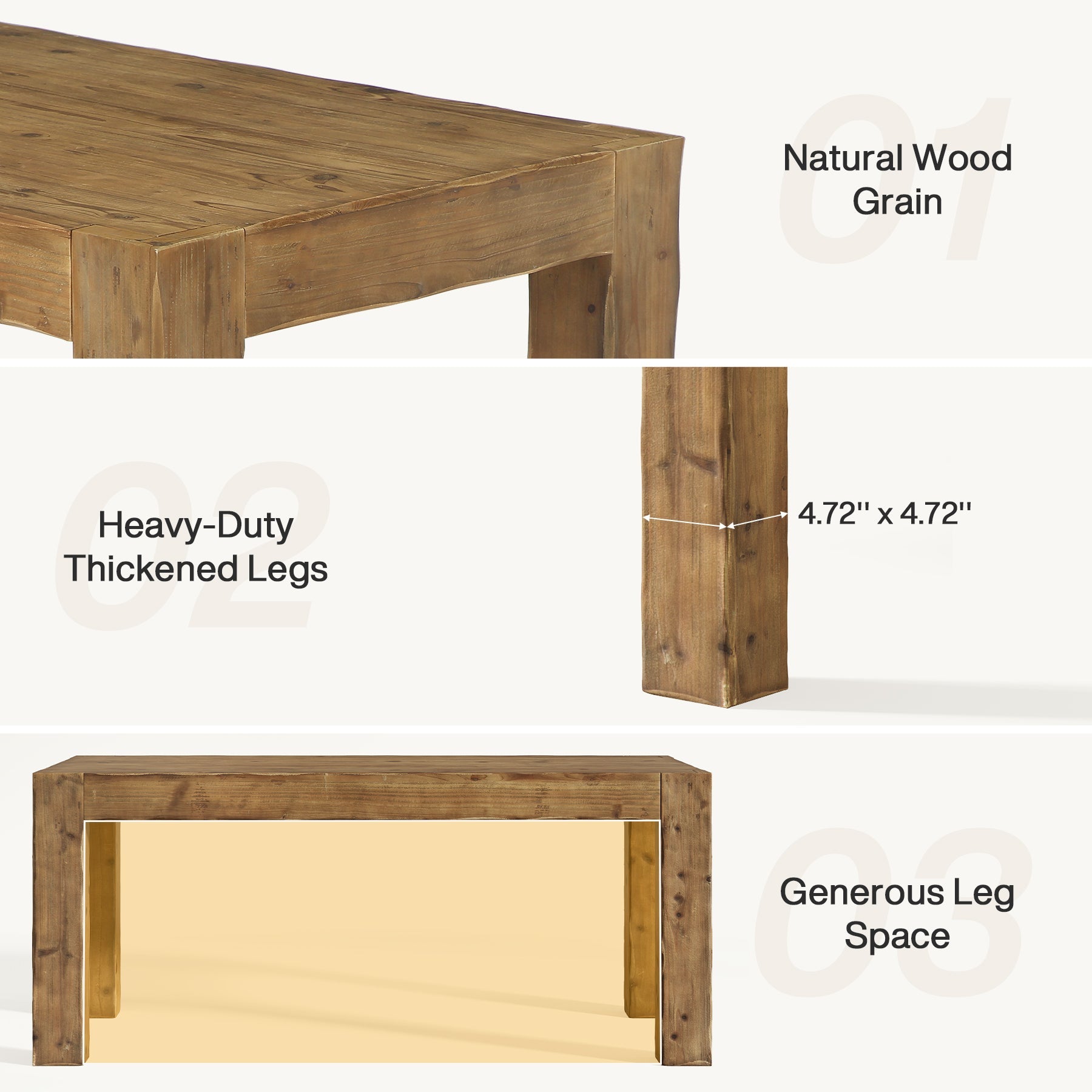 63" Executive Desk, Office Computer Desk with Thick Desktop Tribesigns