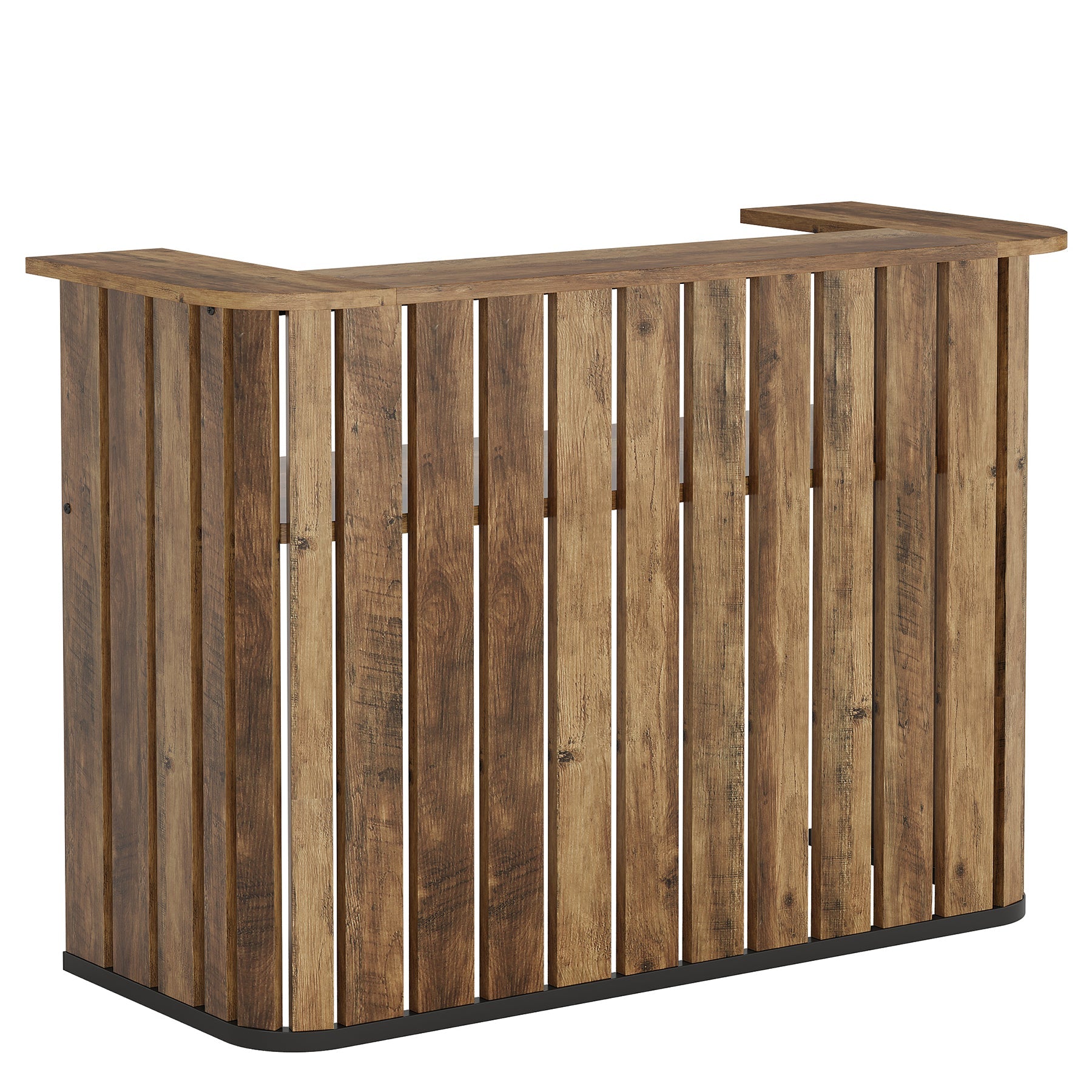 63" Home Bar Unit, Farmhouse Liquor Bar Table with 2 - Tier Shelves Tribesigns