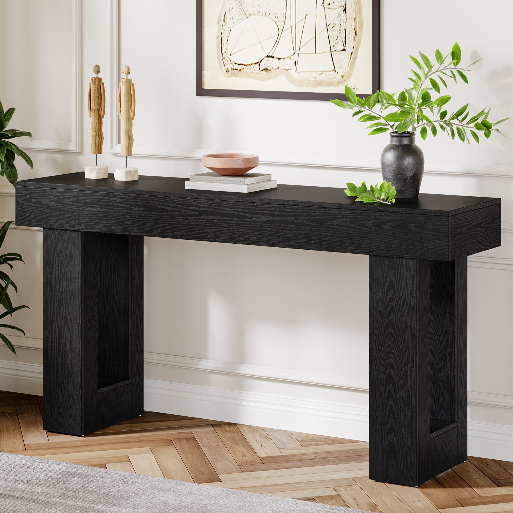 63 - Inch Console Table, Farmhouse Wooden Sofa Table Entryway Table Tribesigns